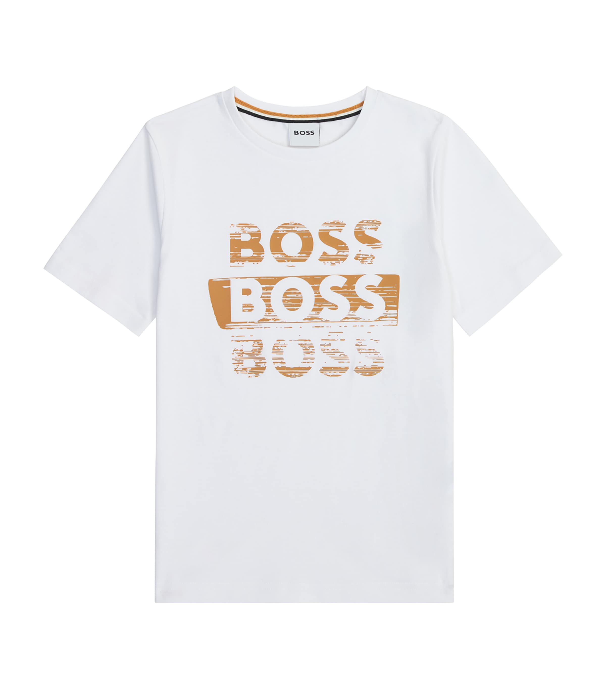 Cotton Triple Logo T-Shirt (4-16 Years) WHITE Image 1