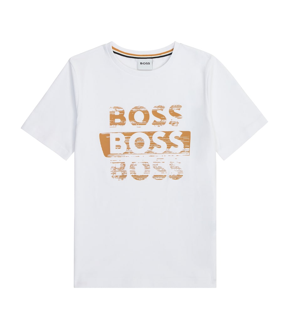 Cotton Triple Logo T-Shirt (4-16 Years) WHITE Image 1