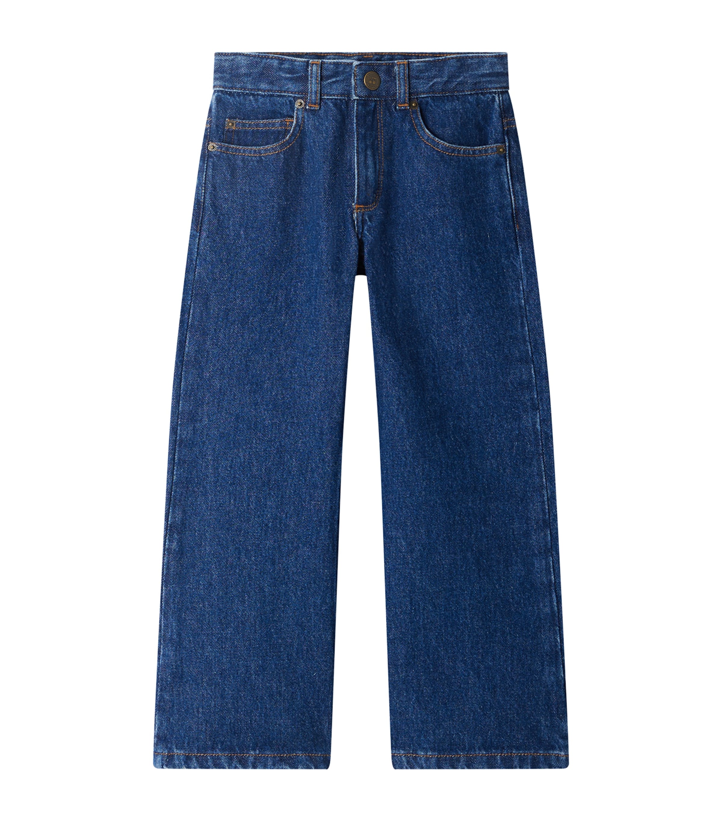 Bonpoint Engraved-button Five-pocket Style Jeans In Blue