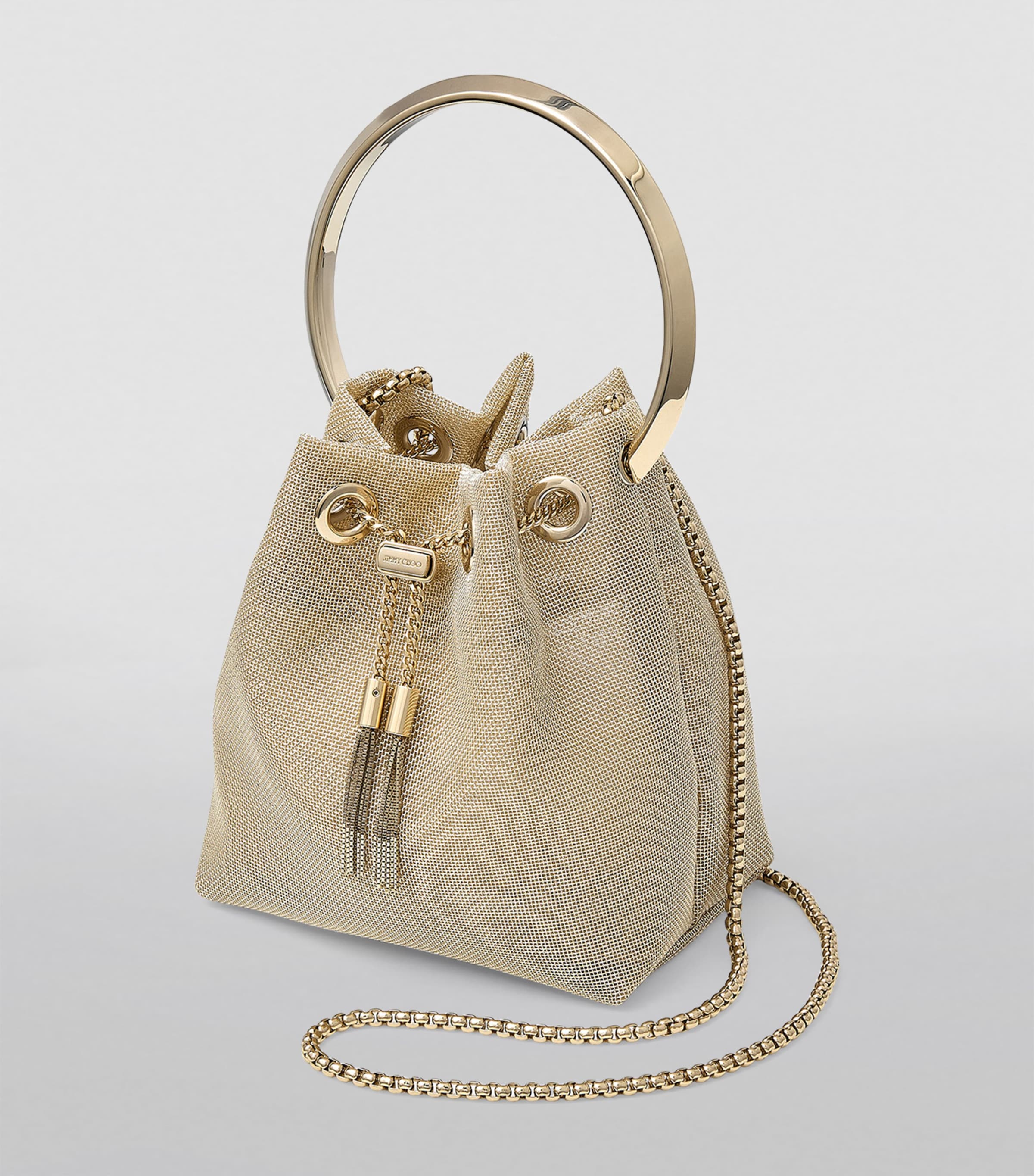 Jimmy Choo Bon Bon Mesh Top-Handle Bag | Harrods US
