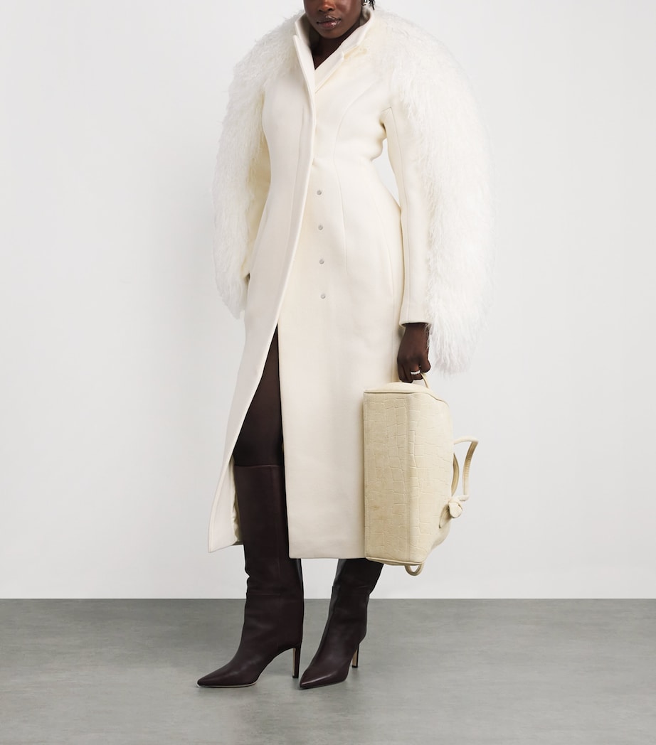 Virgin Wool Boa Coat 110 OFF-WHITE Image 2