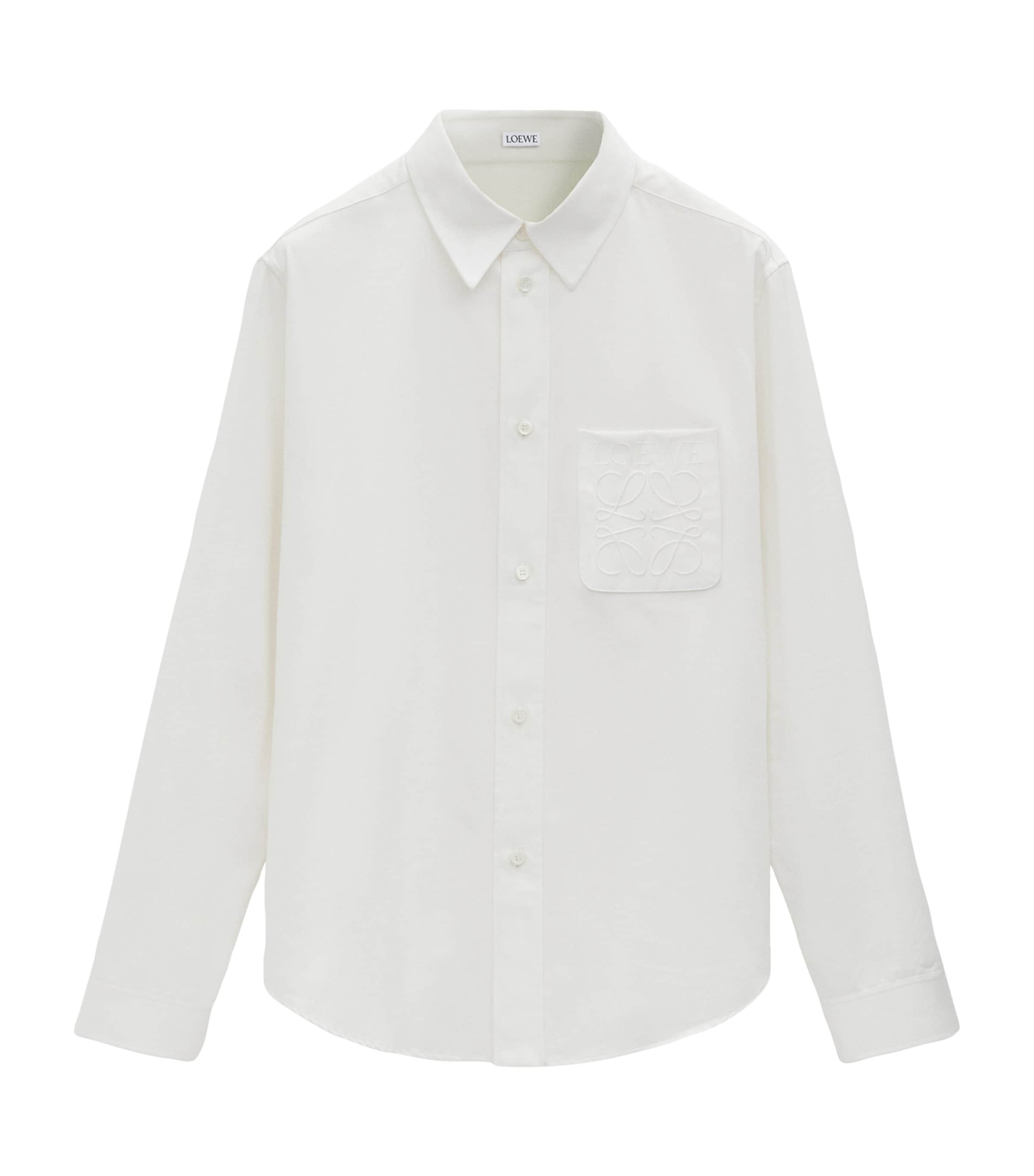 Cotton Embroidered Logo Shirt WHITE Image 1