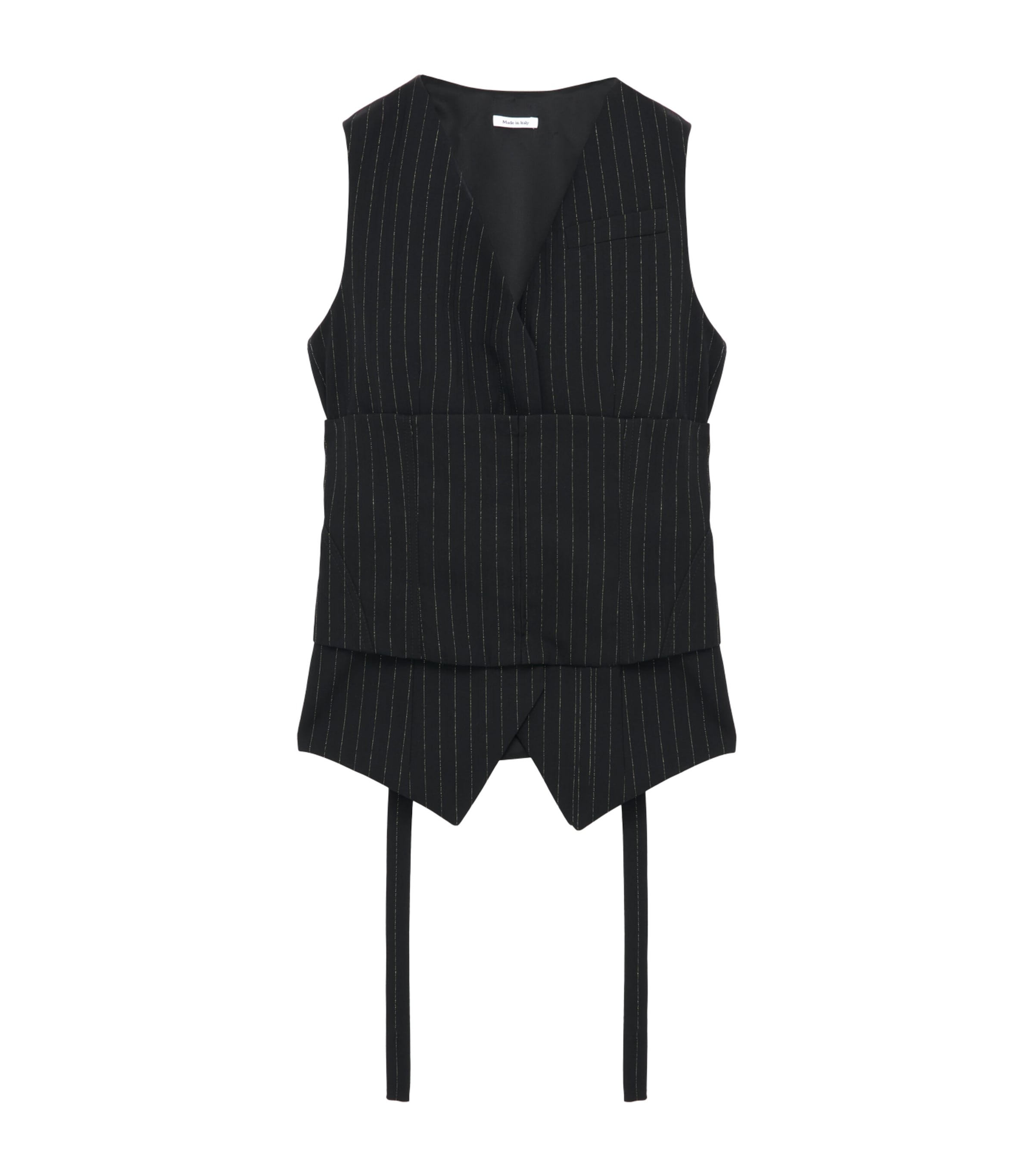 McQueen Womens Wool Pinstripe Waistcoat Image 1