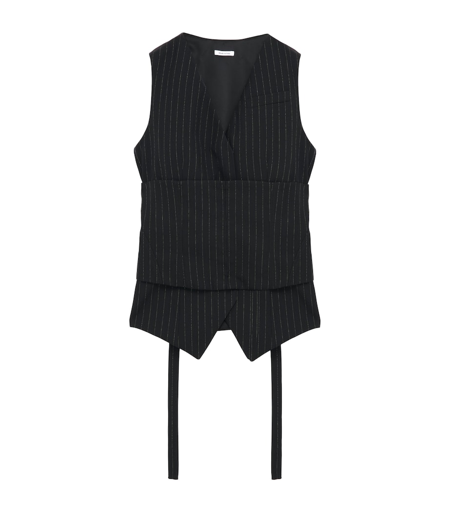 McQueen Womens Wool Pinstripe Waistcoat Image 1