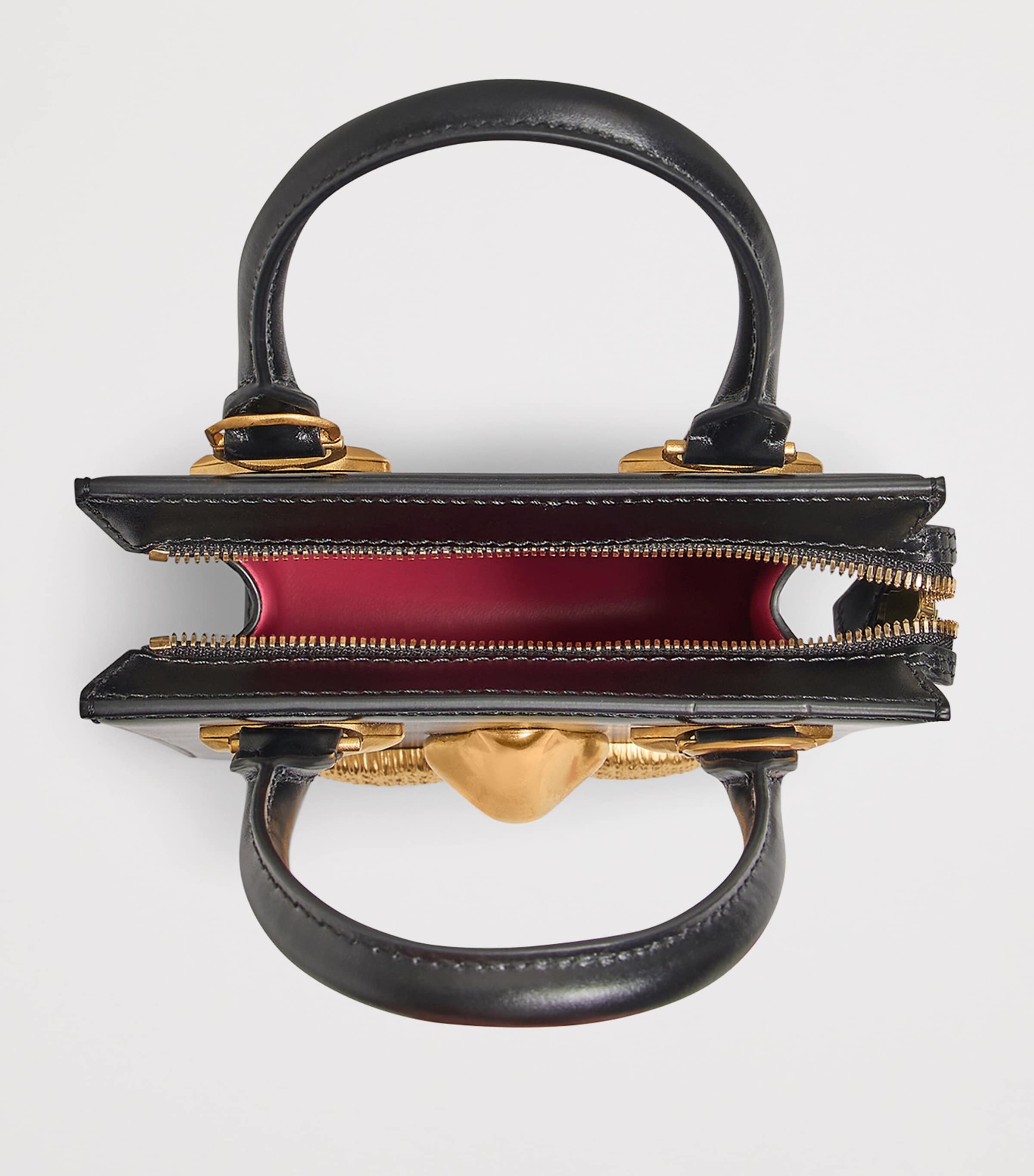 Schiaparelli Mini Leather Face Top-Handle Bag Black Image 4