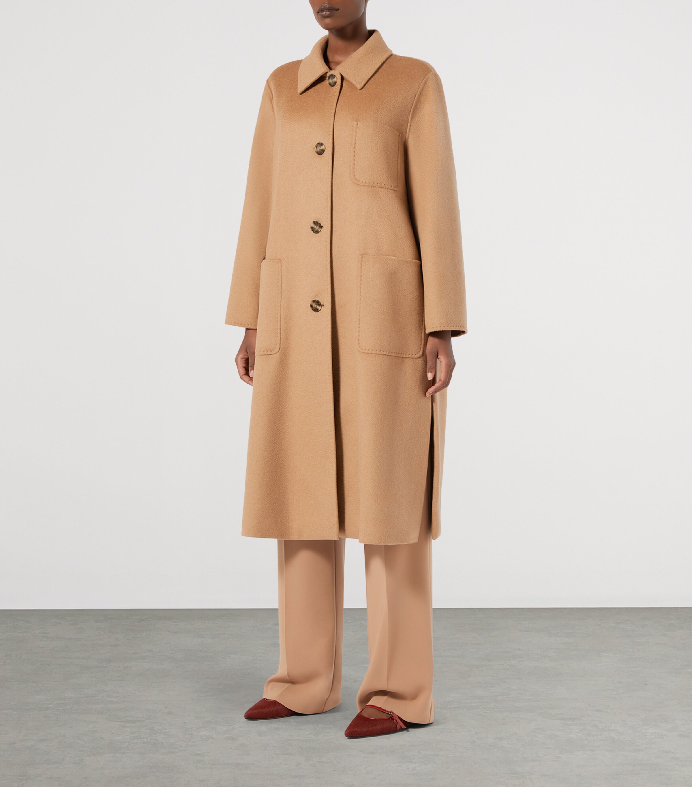 Marina Rinaldi Beige Virgin Wool Coat Harrods MT