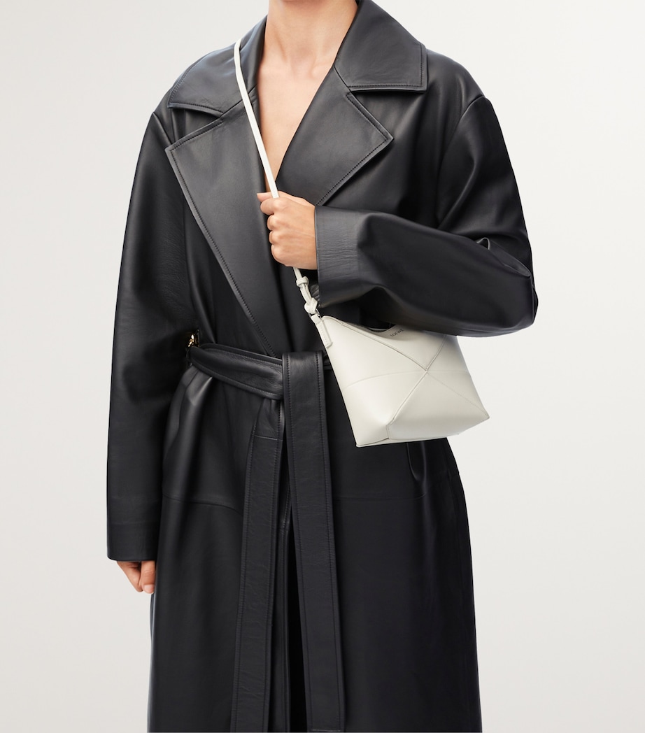 Leather Puzzle Pouch Bag SEA SALT Image 9