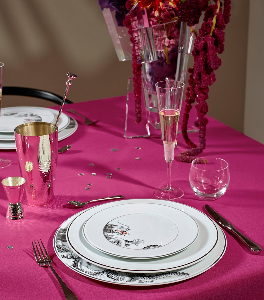 Porcelain-Platinum Lucky Dragon Dessert Plate (22cm) PLATINUM Image 3