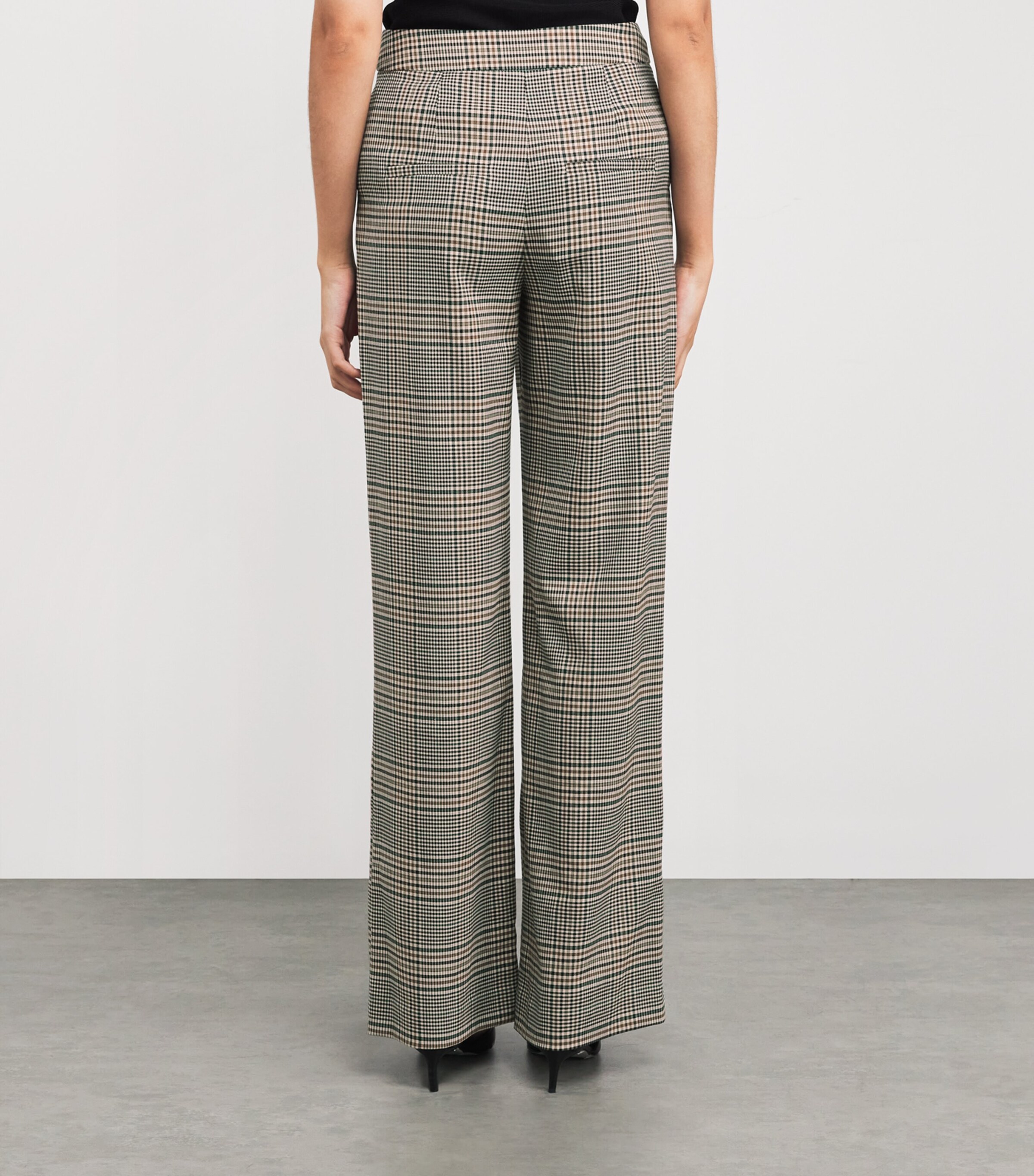 Check Tonelli Tailored Trousers G0216 ECRU/GRN MLTI Image 4