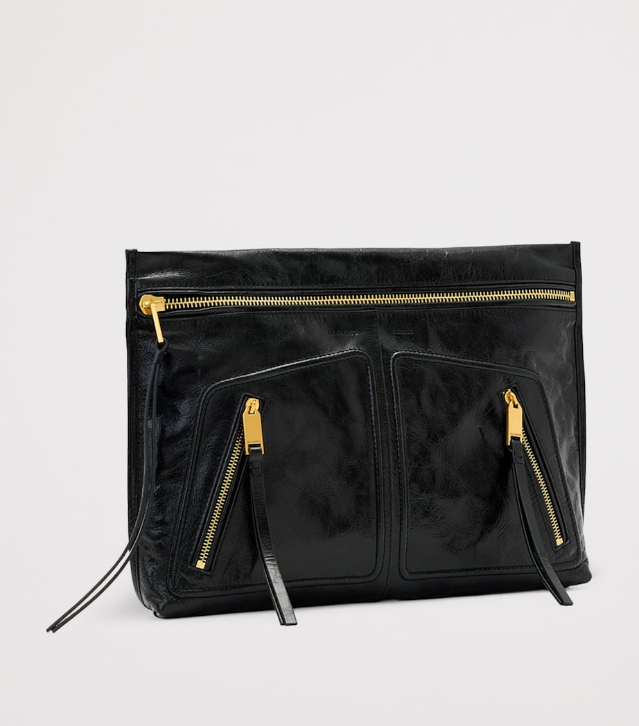 AllSaints Leather Jean Rey Pouch Black Image 2