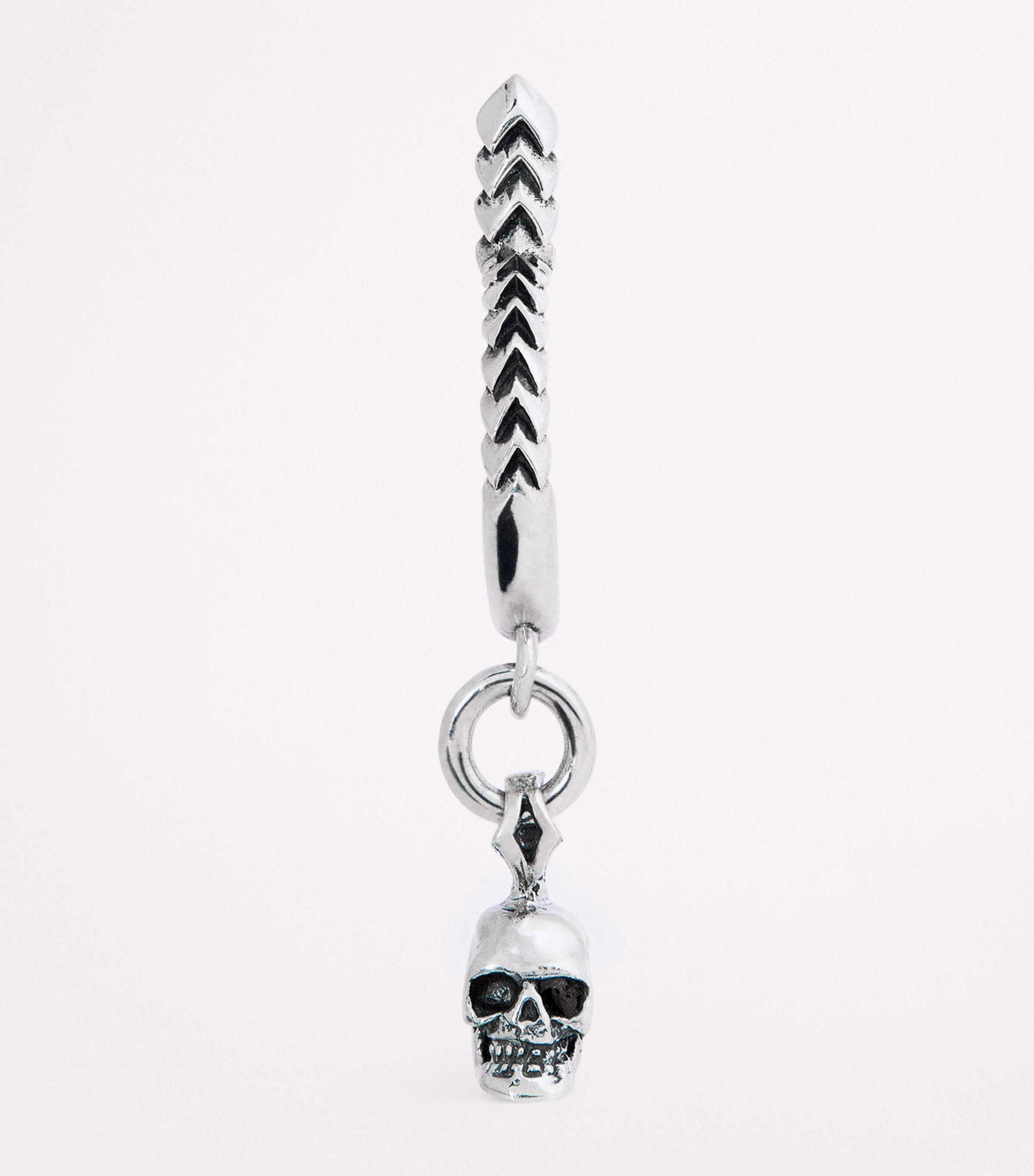 Emanuele Bicocchi Sterling Silver Skull Single Drop Earring Silver Image 5