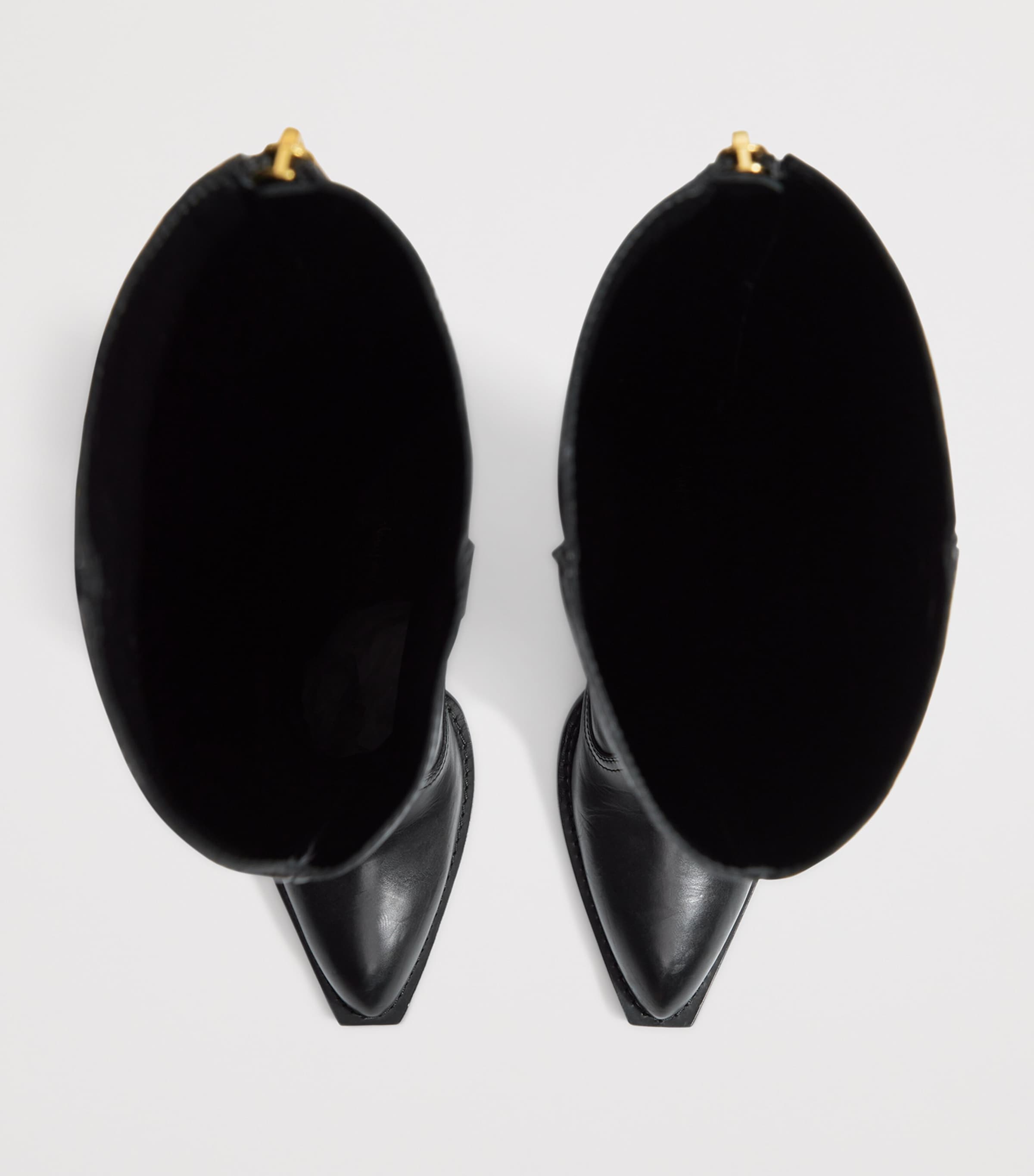 Leather Keyhole Knee-High Boots 95 999 BLACK Image 6