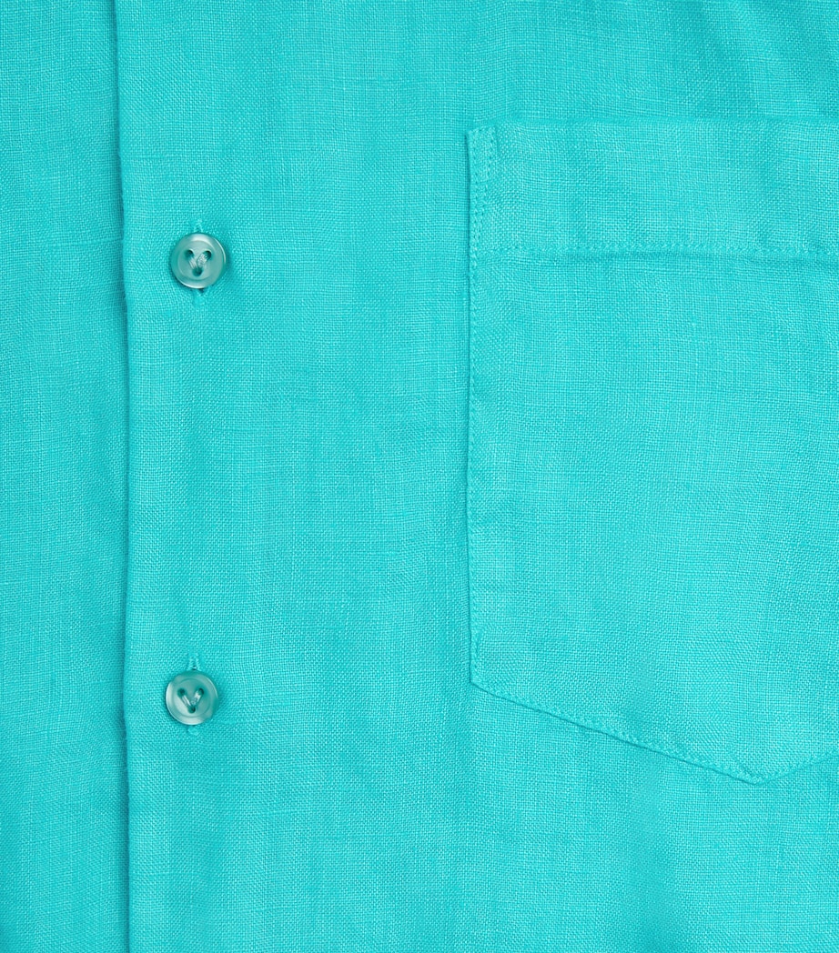 Vilebrequin Mens Linen Caroubis Shirt Vert Disco Image 6