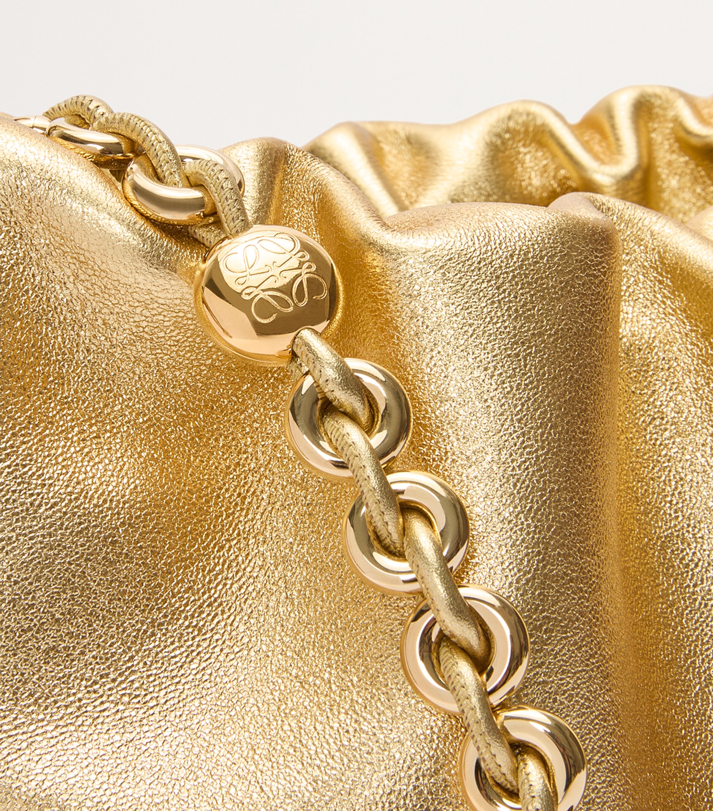 Medium Metallic Leather Flamenco Purse GOLD Image 8