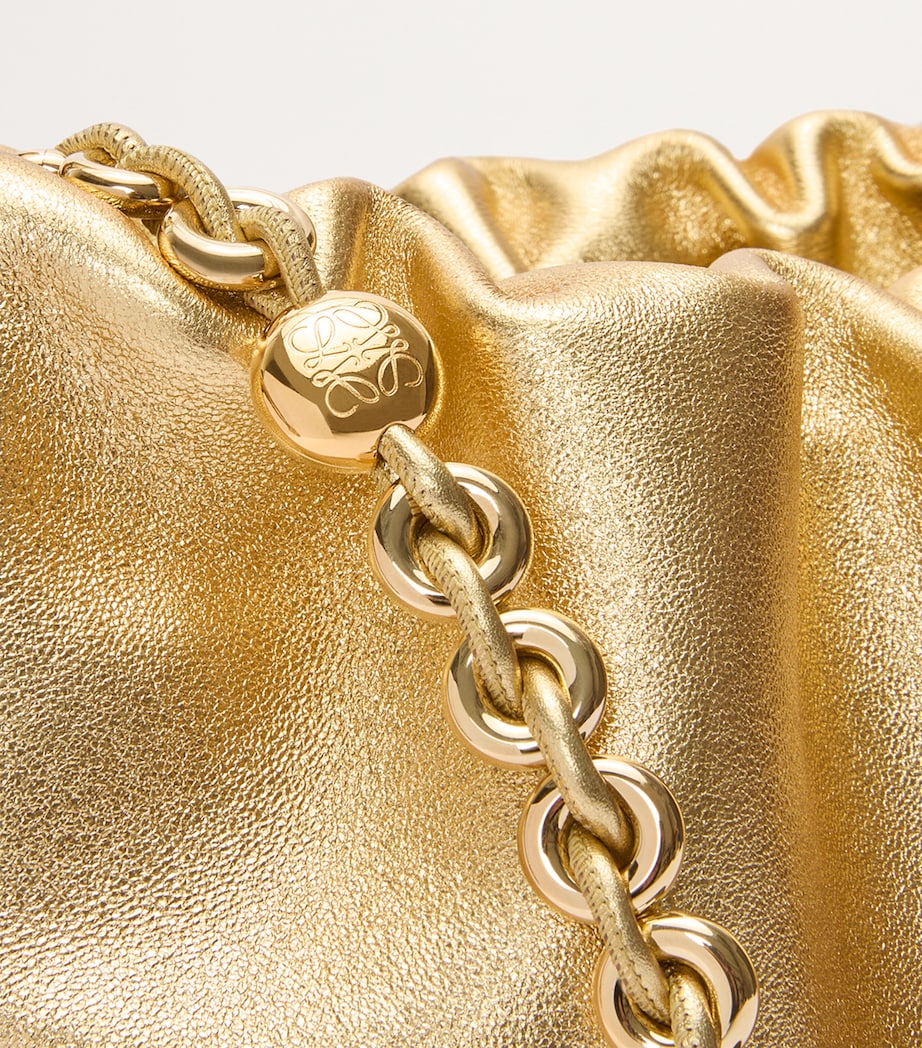 Medium Metallic Leather Flamenco Purse GOLD Image 8
