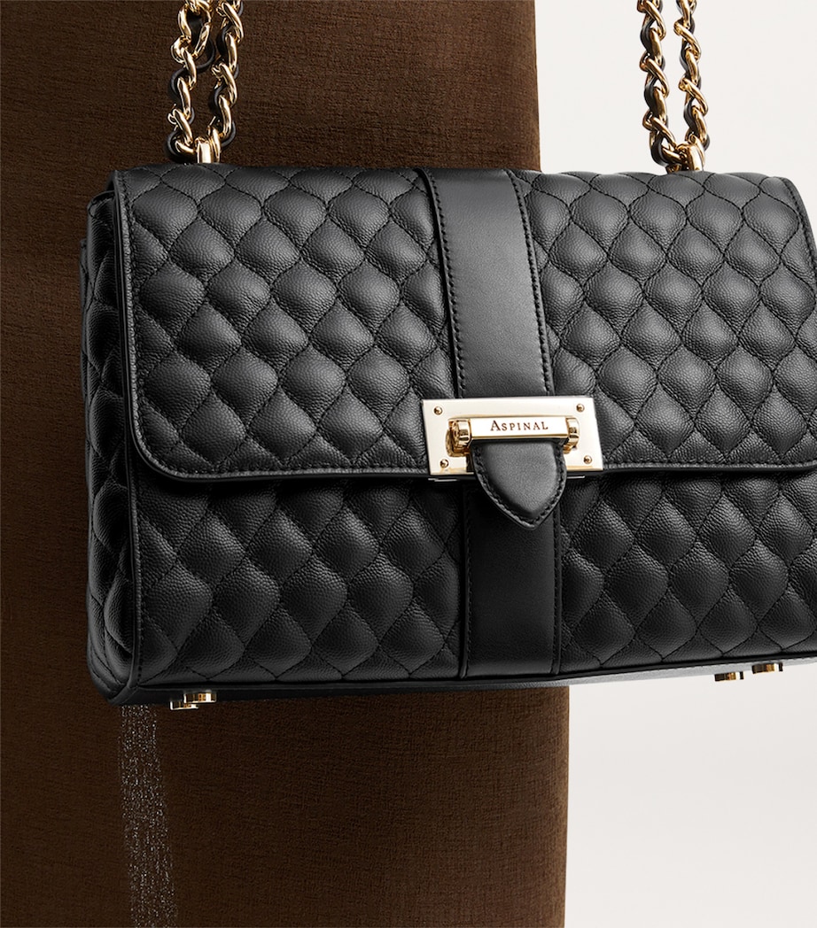 Large Leather Lottie Cross-Body Bag BLACK Image 5