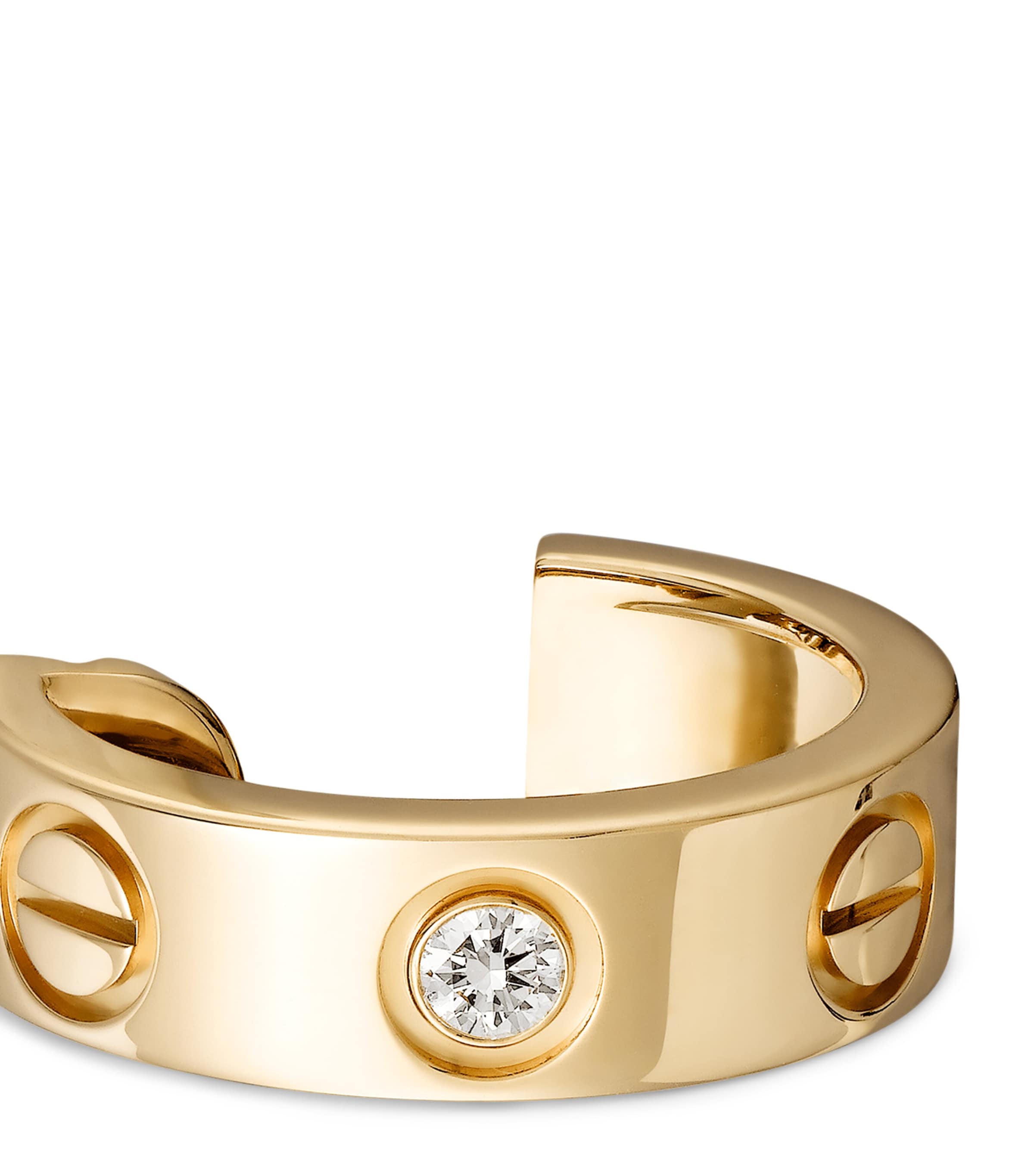 Yellow Gold and Diamond LOVE Hoop Earrings YELLOW GOLD Image 3