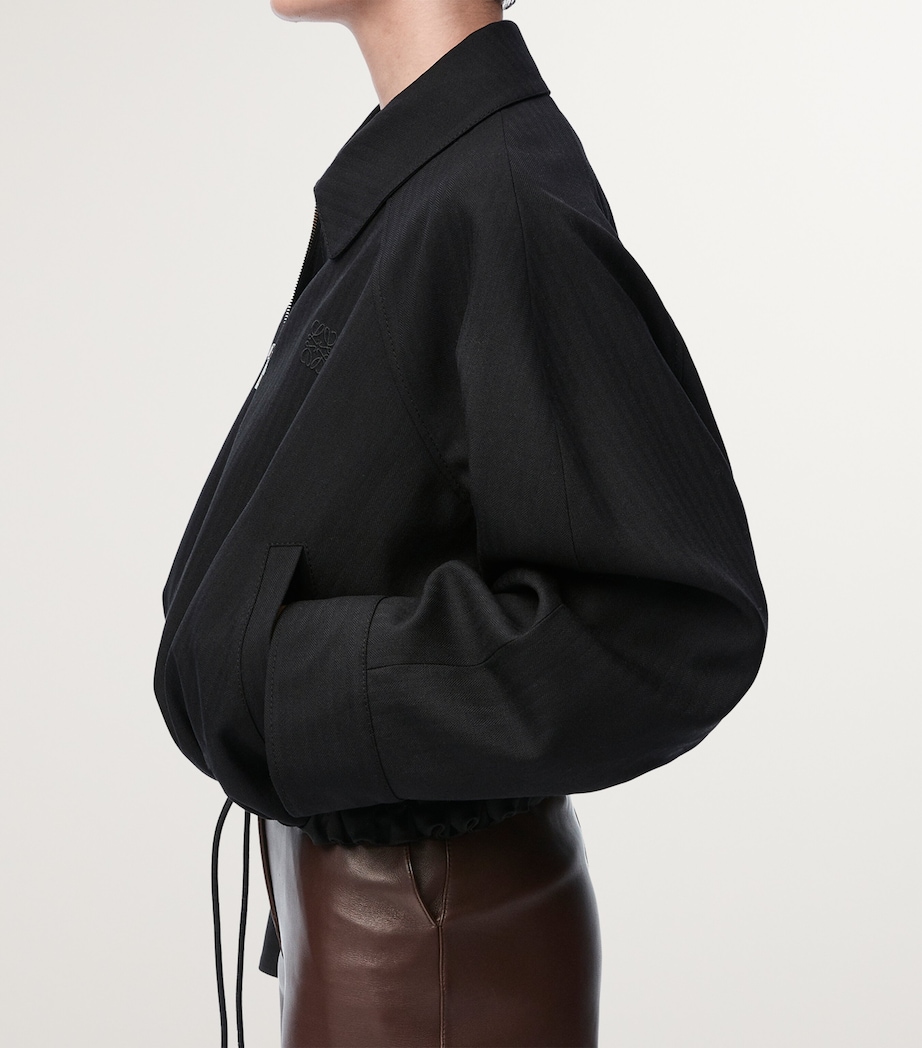 Wool-Blend Balloon Jacket BLACK Image 5