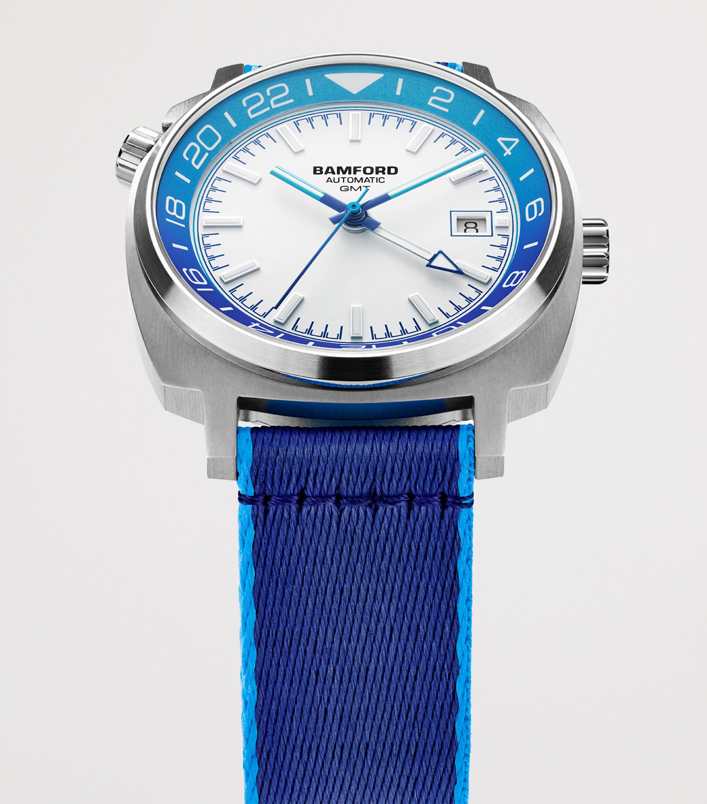 Stainless Steel GMT Summer +2 Watch 40mm BLUE Image 4