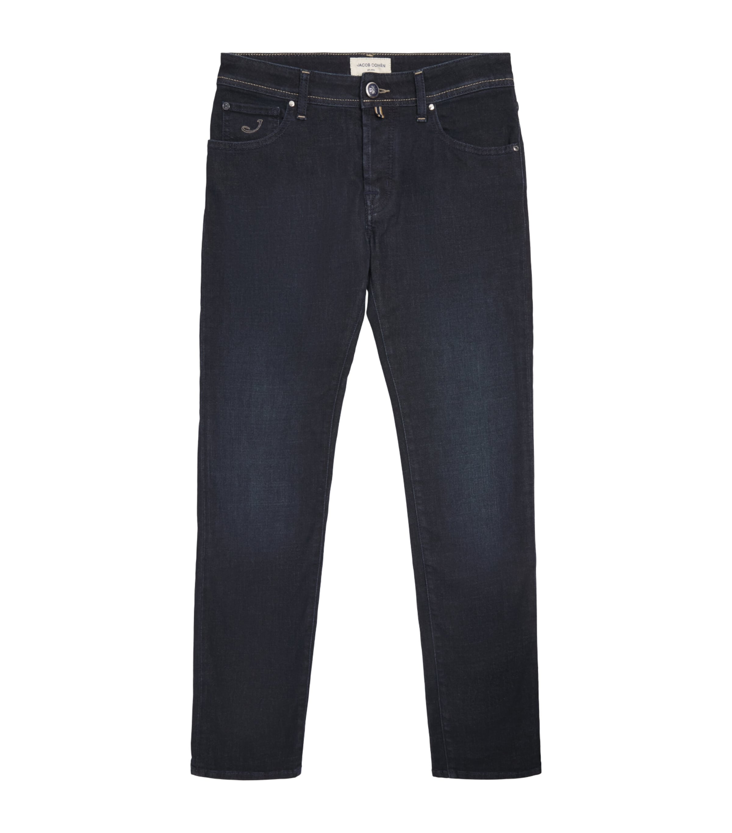 Jacob Cohën Mens Pony Hair-Patch Nick Slim Jeans Dark Blue Image 1