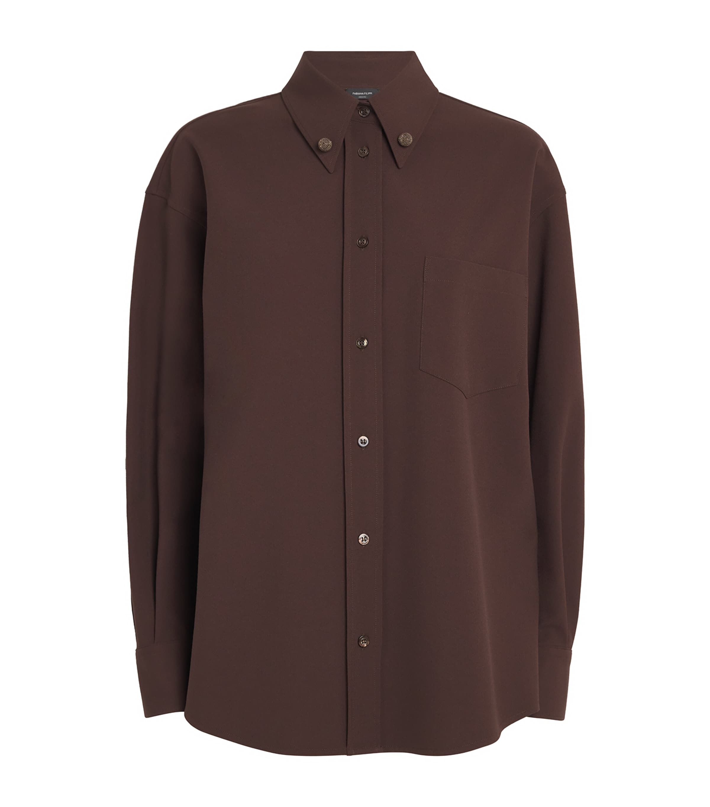 Fabiana Filippi Button-down Tailored Shirt In Brown