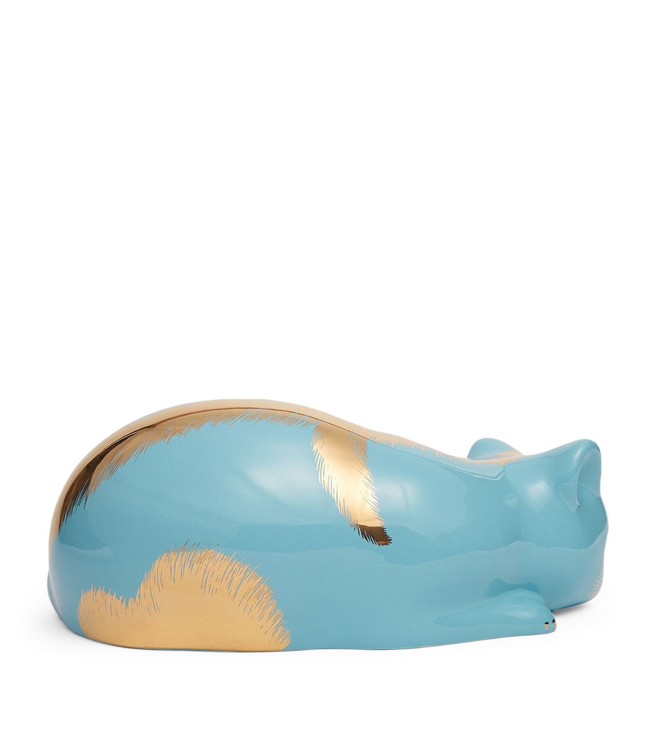 Ceramic Striato Cat Ornament MULTI Image 3