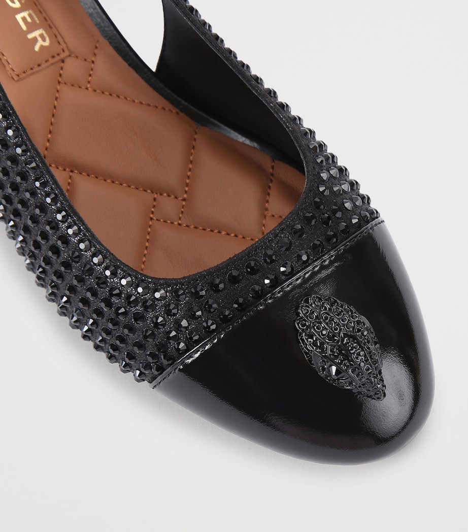 Leather Embellished Sloane Slingback Pumps 40 BLACK Image 3