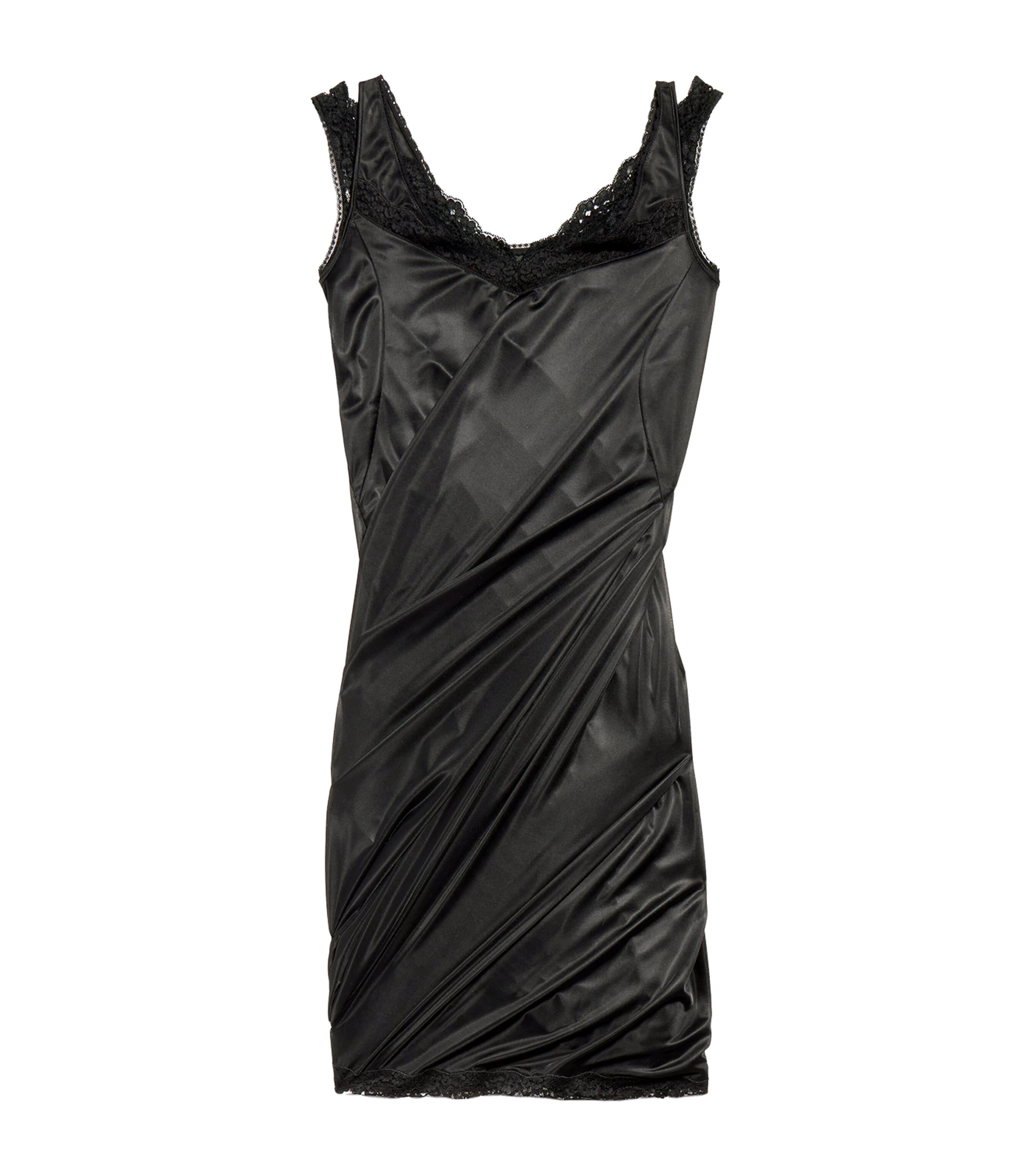 Balenciaga Twisted Mini Slip Dress In Black