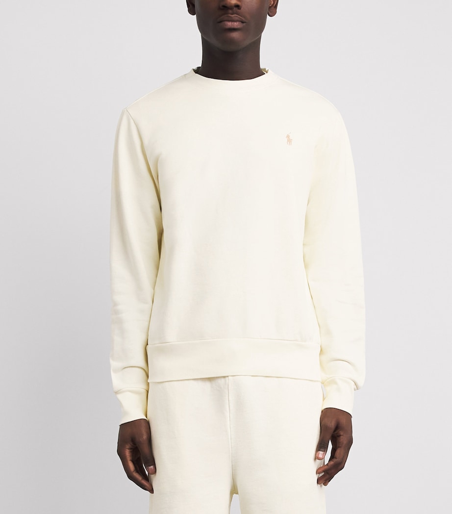 Polo Ralph Lauren Mens Cotton Loopback Fleece Sweatshirt Clubhouse Cream Image 4