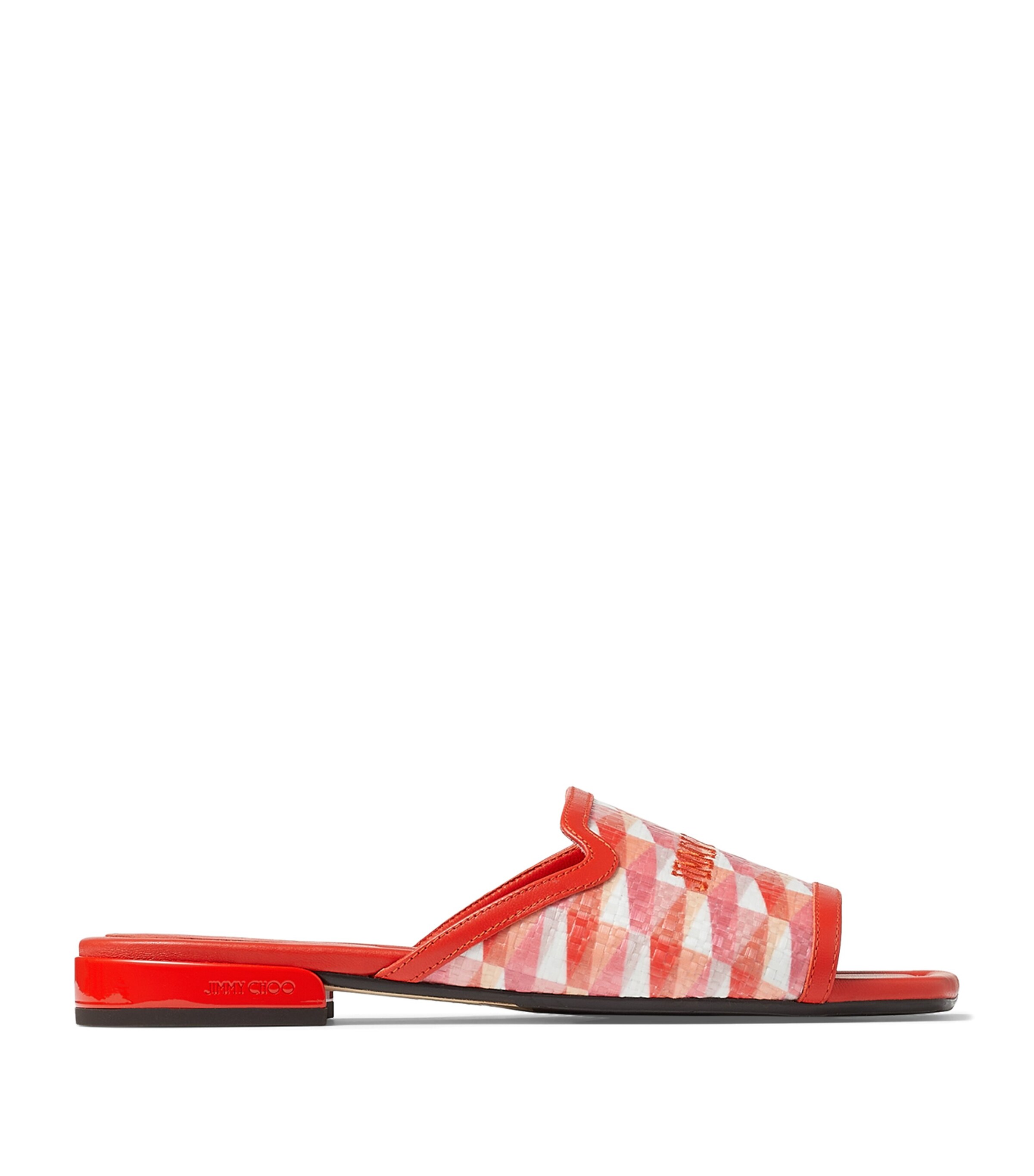 Jimmy Choo Nako Logo Flat Slide Sandals In Orange