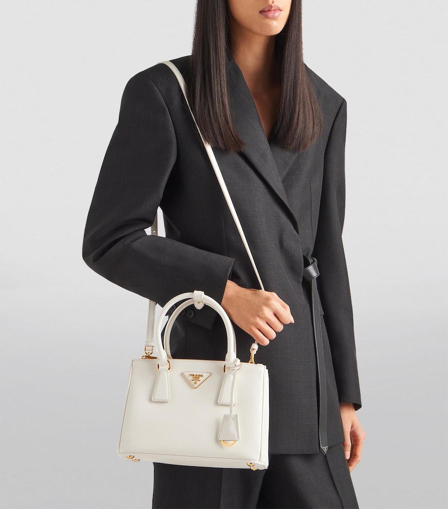 Small Leather Galleria Saffiano Top-Handle Bag F0009 Image 6