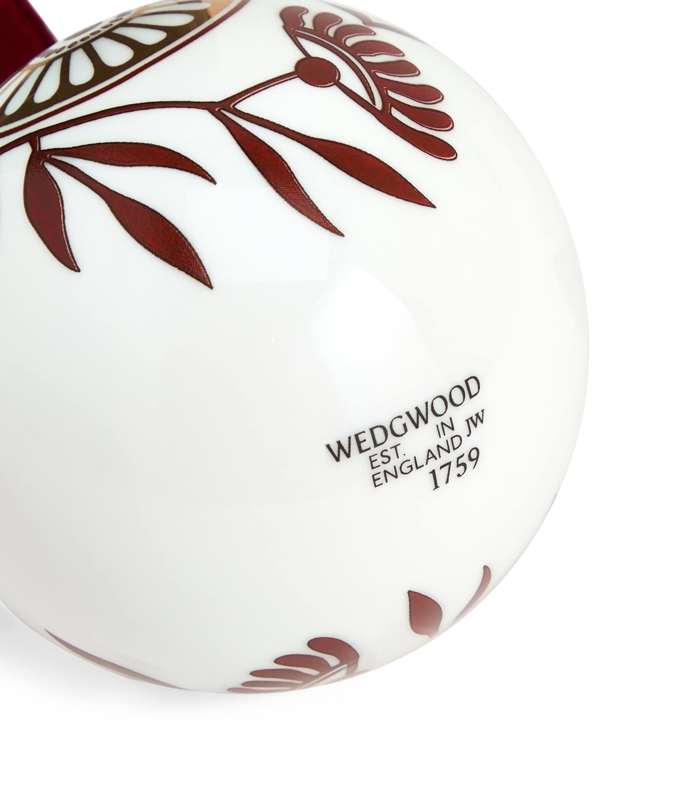 Fine Bone China Red Splendour No.2 Bauble SILVER Image 4