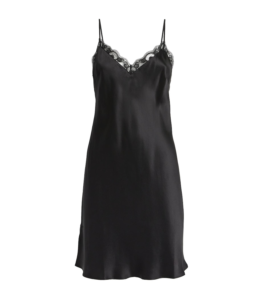 Simone Perele Womens Silk-Blend Love Me Slip Dress Noir Image 1