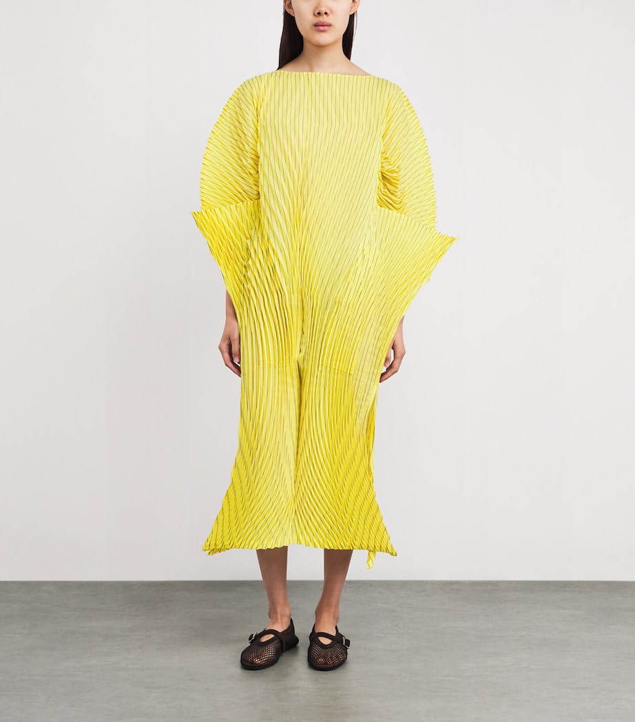 Machine Pleats Stripe Dress YELLOW-HUED Image 2