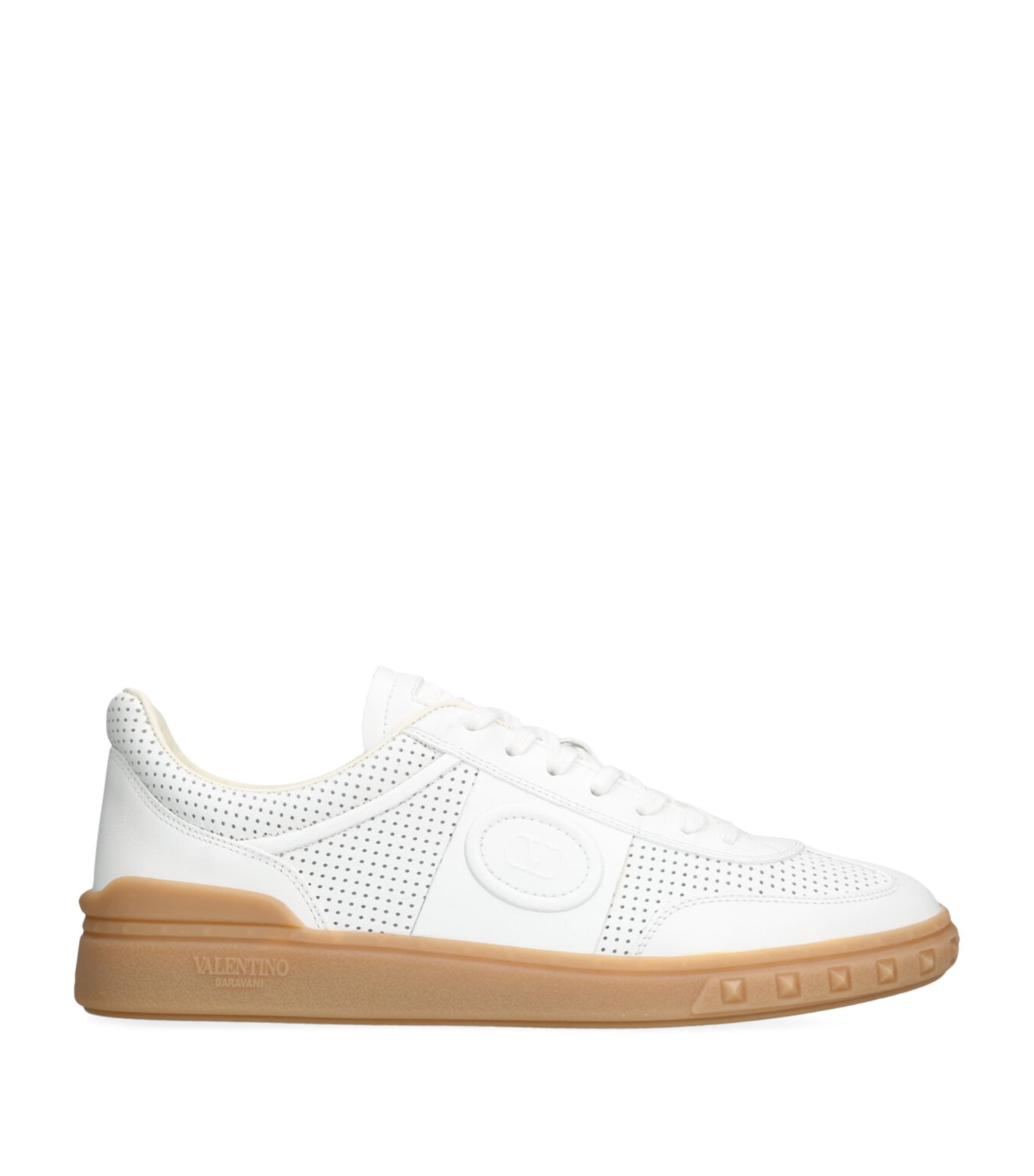 Valentino Garavani Upvillage Low-top Perforated Nappa Leather Sneaker In White