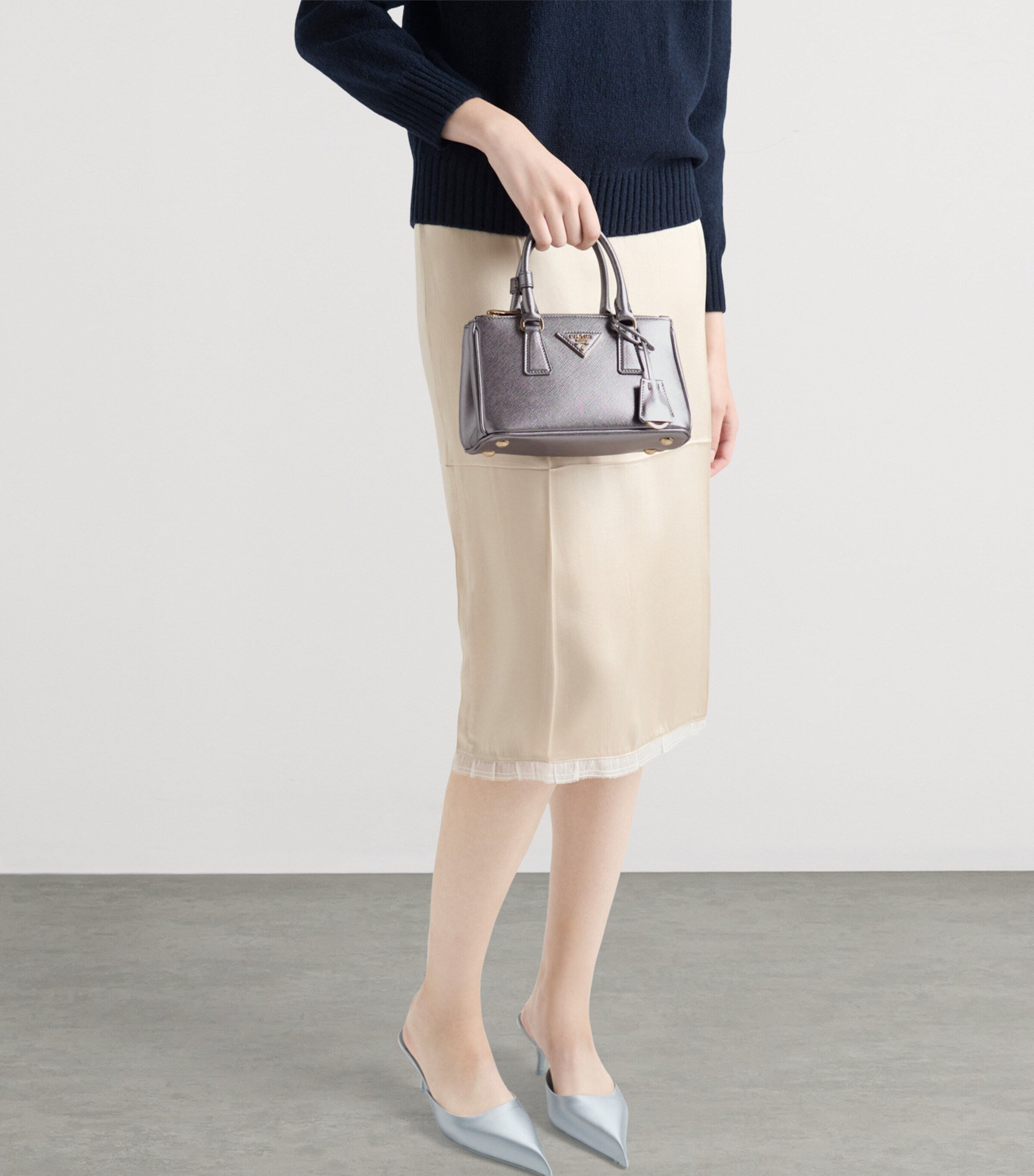 Mini Metallic Saffiano Leather Galleria Top-Handle Bag F0135 Image 2