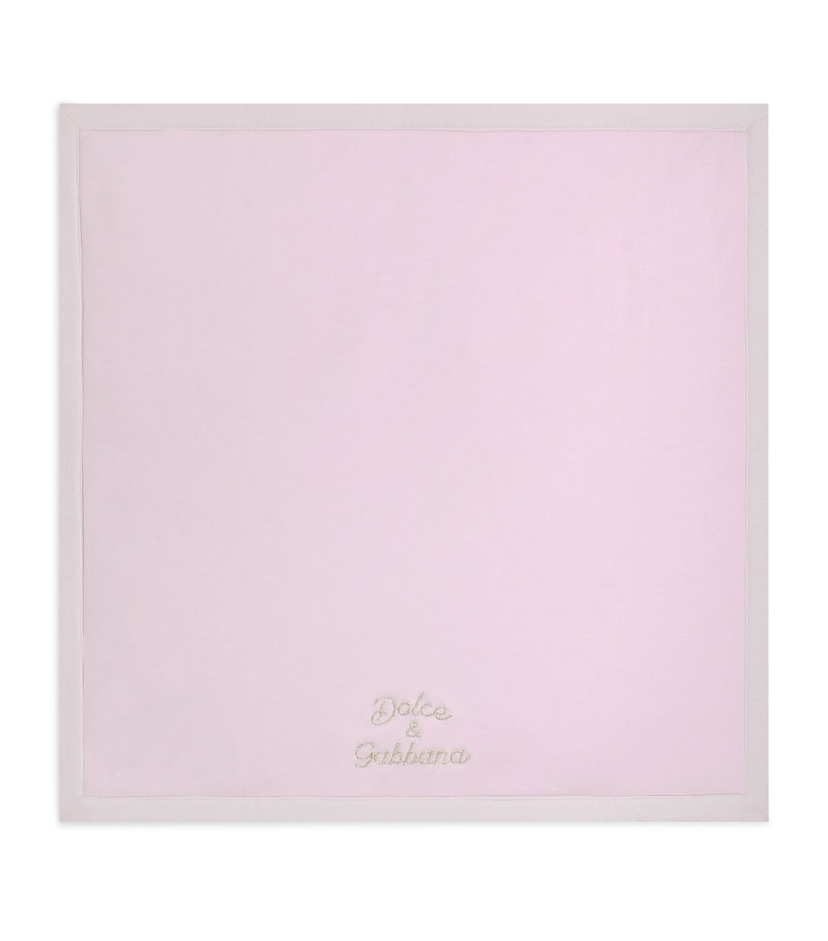 Dolce&Gabbana Kids Cotton-Linen Padded Blanket Very Light Powd Image 1