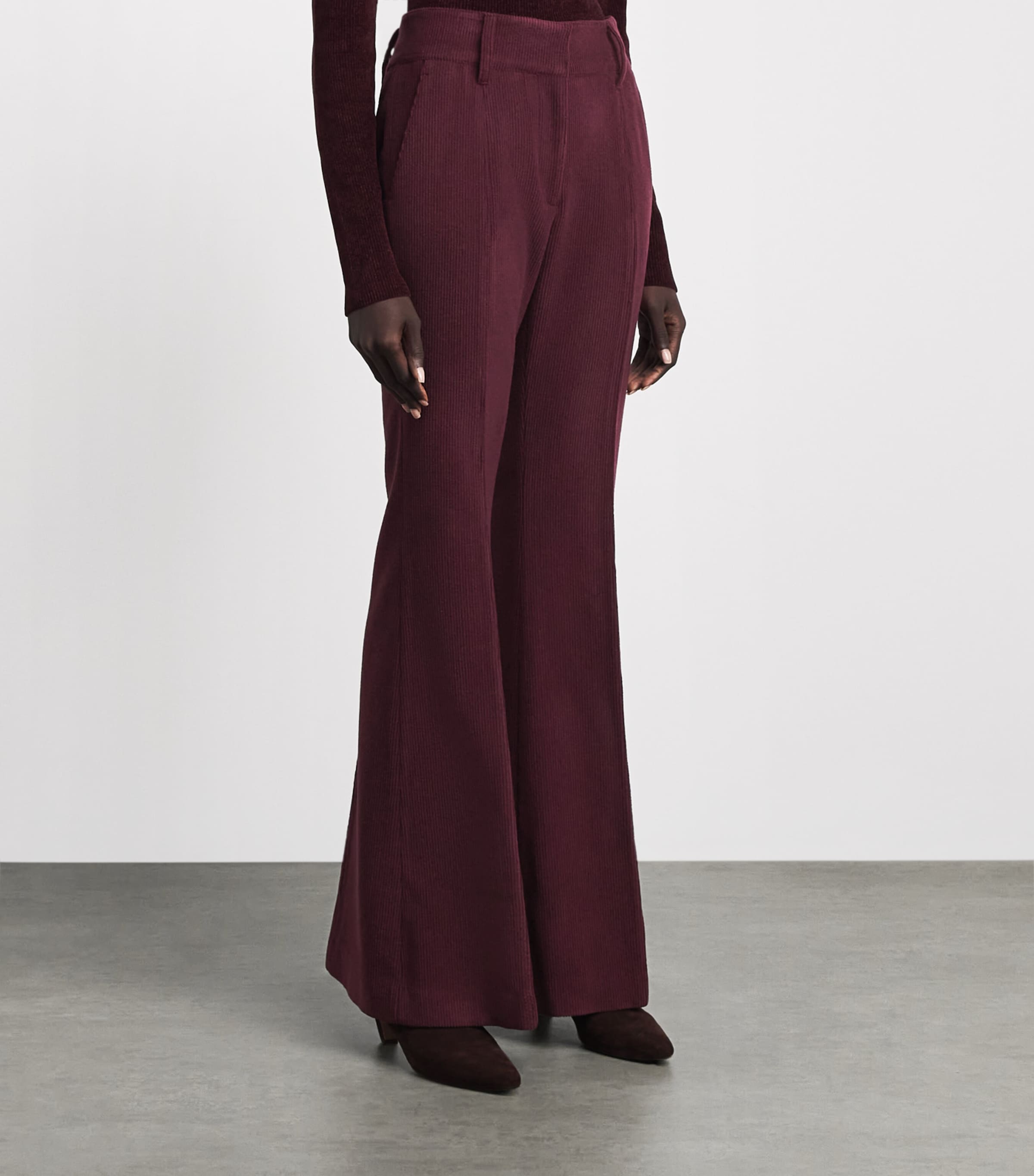 Gabriela Hearst Womens Cashmere-Wool Flared Rhein Trousers Plu Plum Image 4
