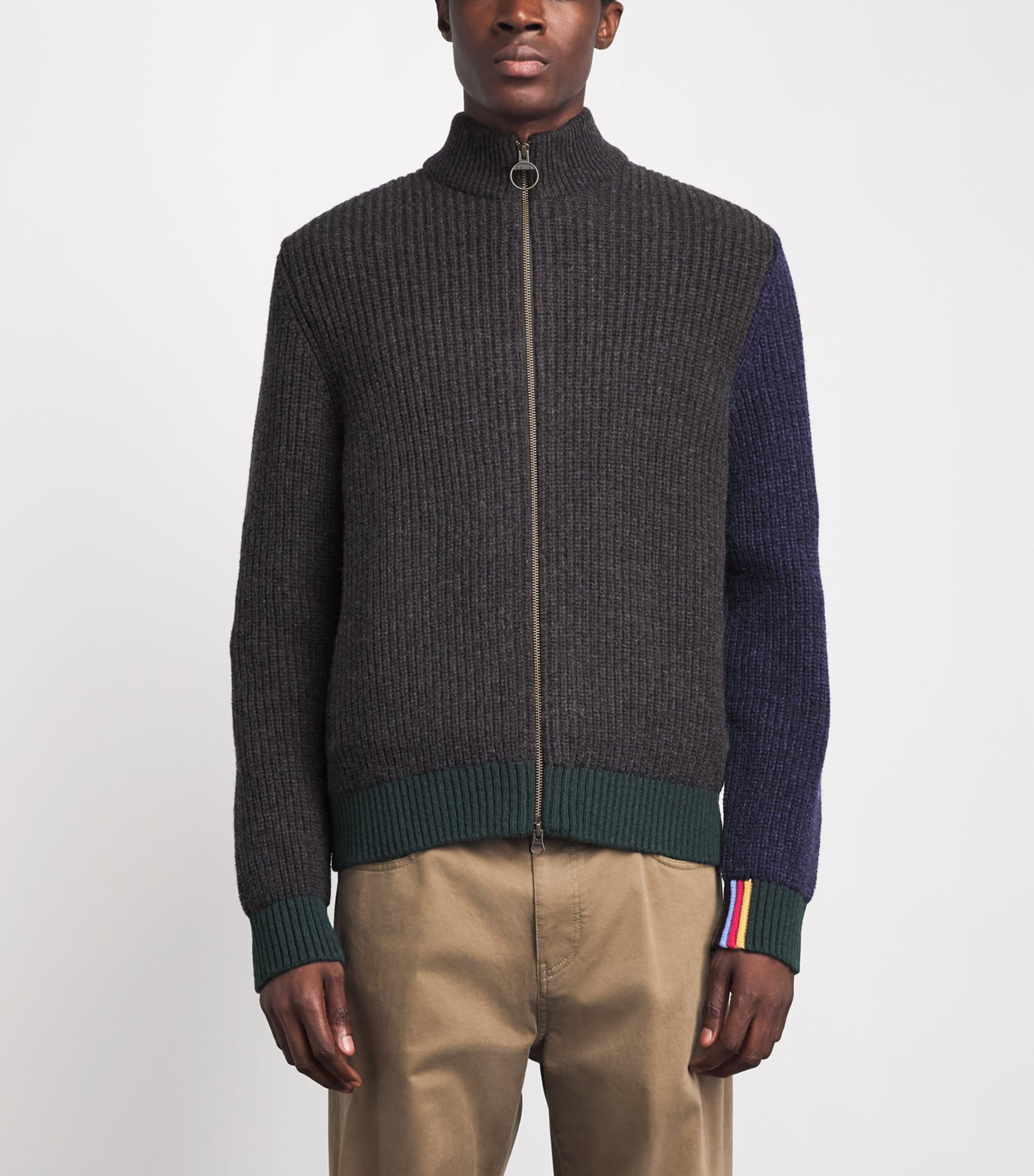 Barbour Mens x Paul Smith Wool Gamefair Cardigan Russet Image 4