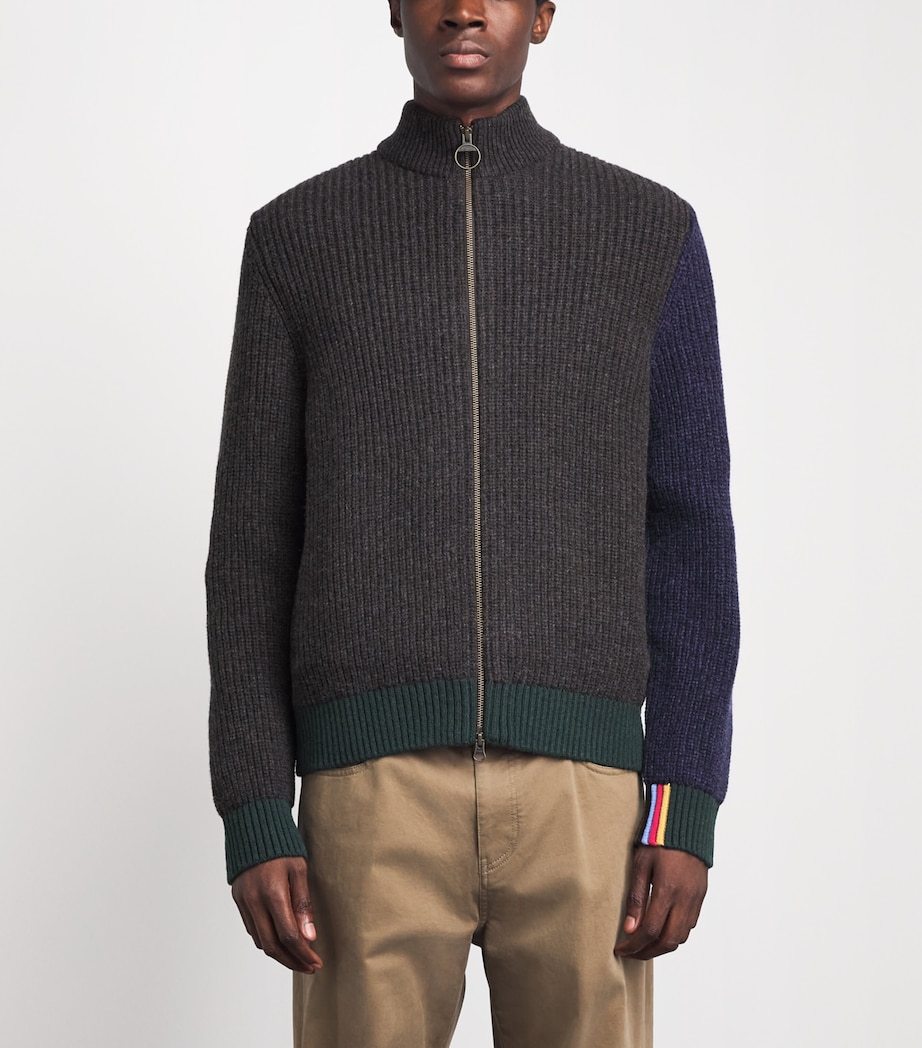 Barbour Mens x Paul Smith Wool Gamefair Cardigan Russet Image 4