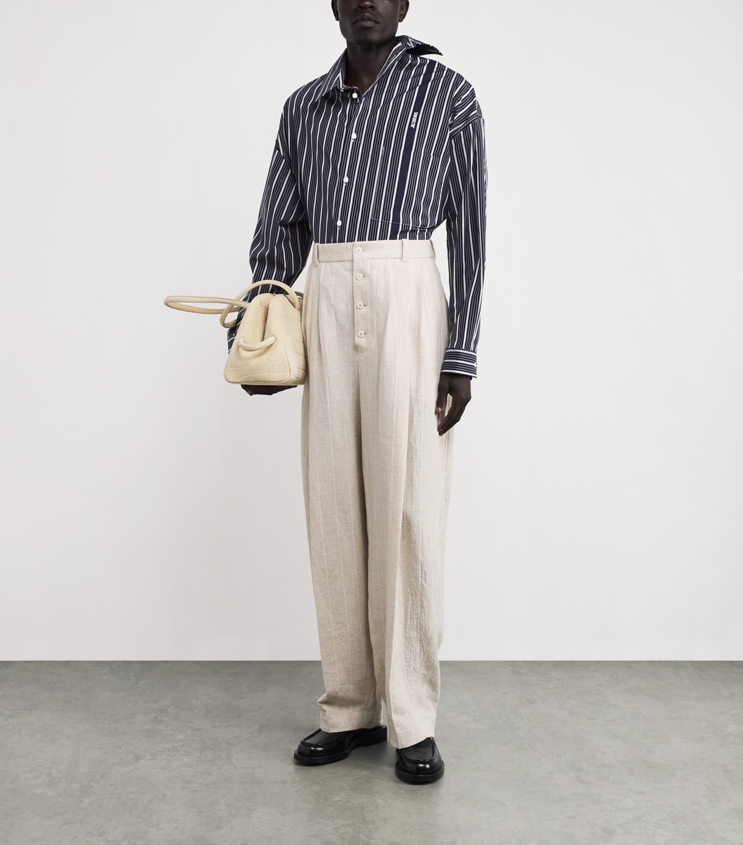 Cotton Cuadro Shirt 3EQ-BUS LOGO STR NAV Image 2