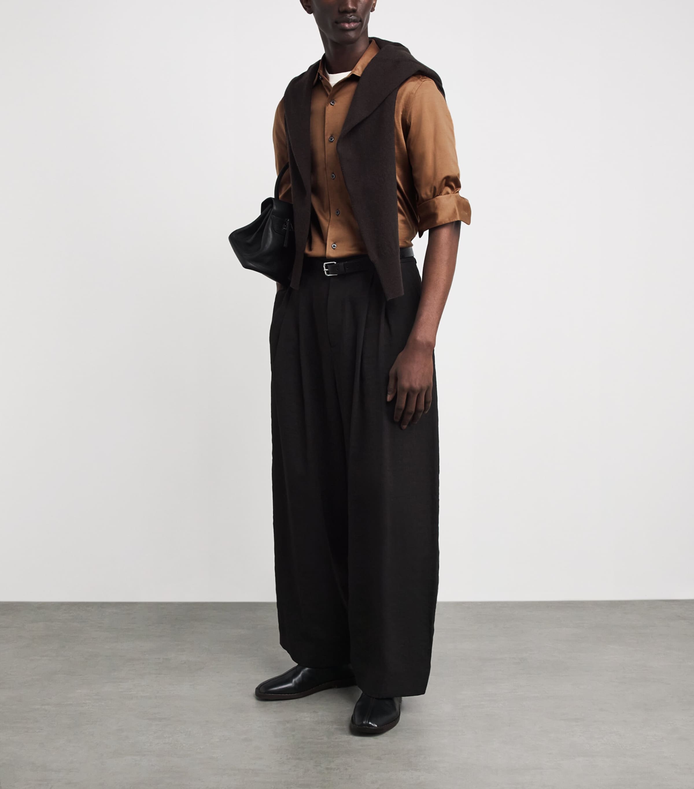 Corneliani Mens Cotton Long-Sleeve Shirt Natural / Beige Image 2