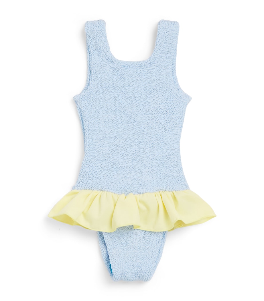Hunza G Kids Denise Swimsuit (3-6 Years) Mtallic Ice Blu/bttr Image 1