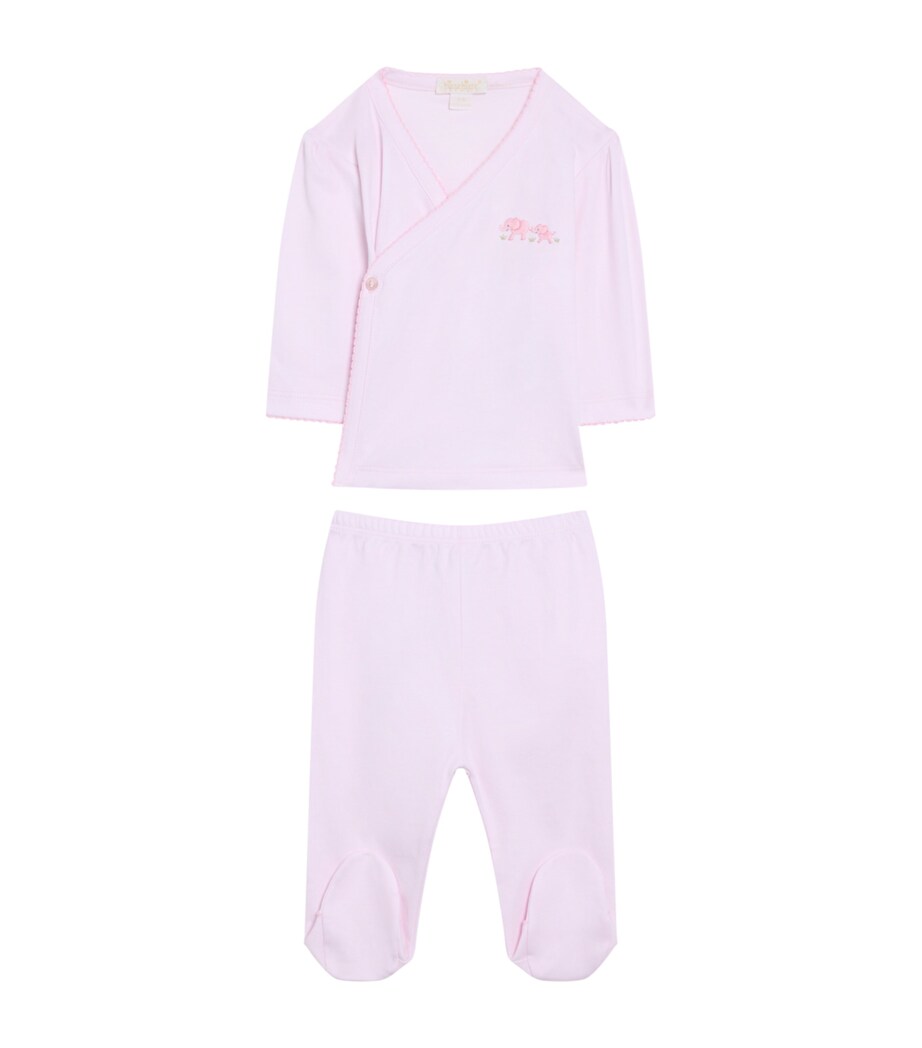 Embroidered Elephant Top and Trousers Set (Newborn - 6 Months) K650PINK Image 1