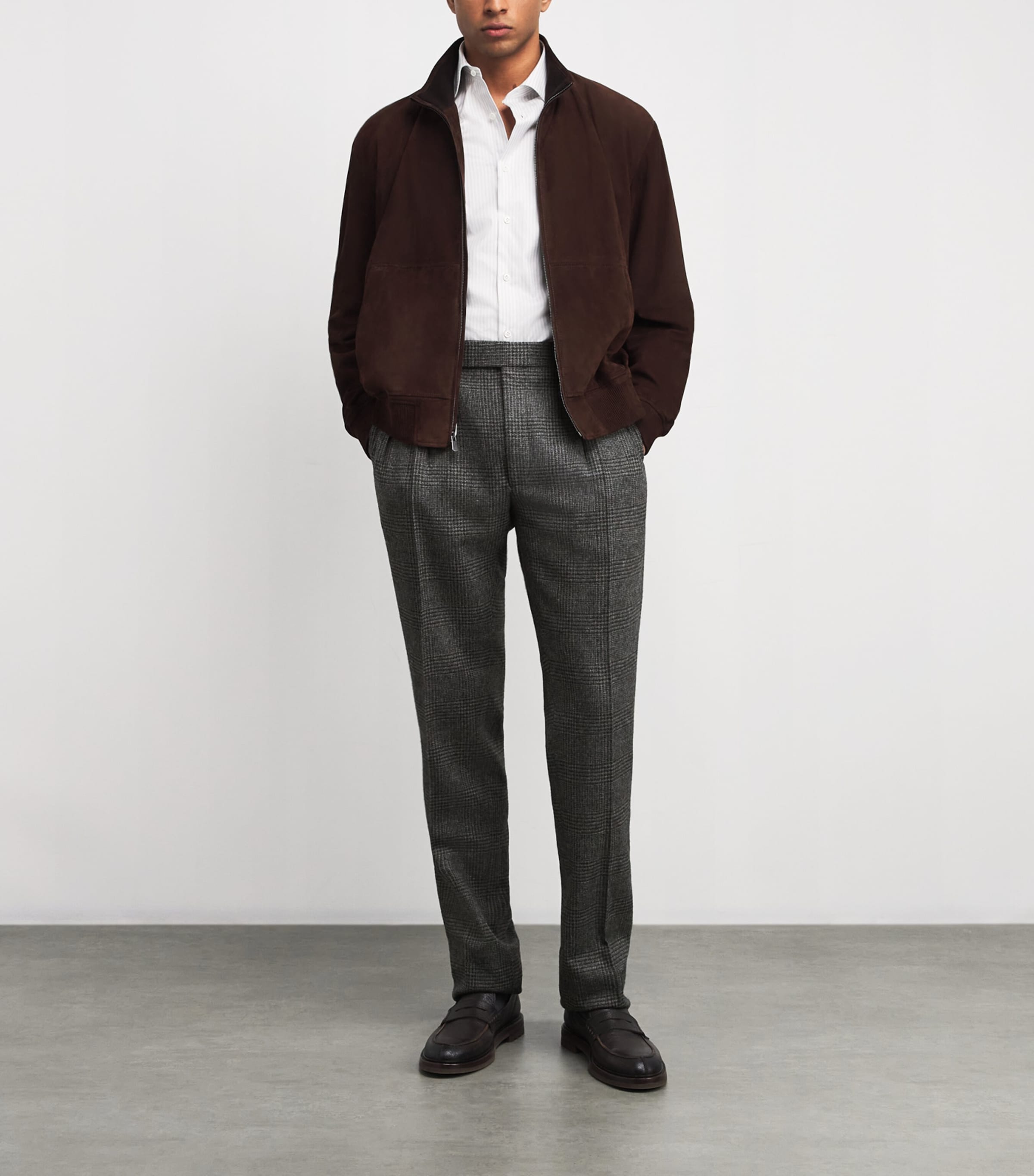 Wool Check Trousers MED GRY MU Image 2