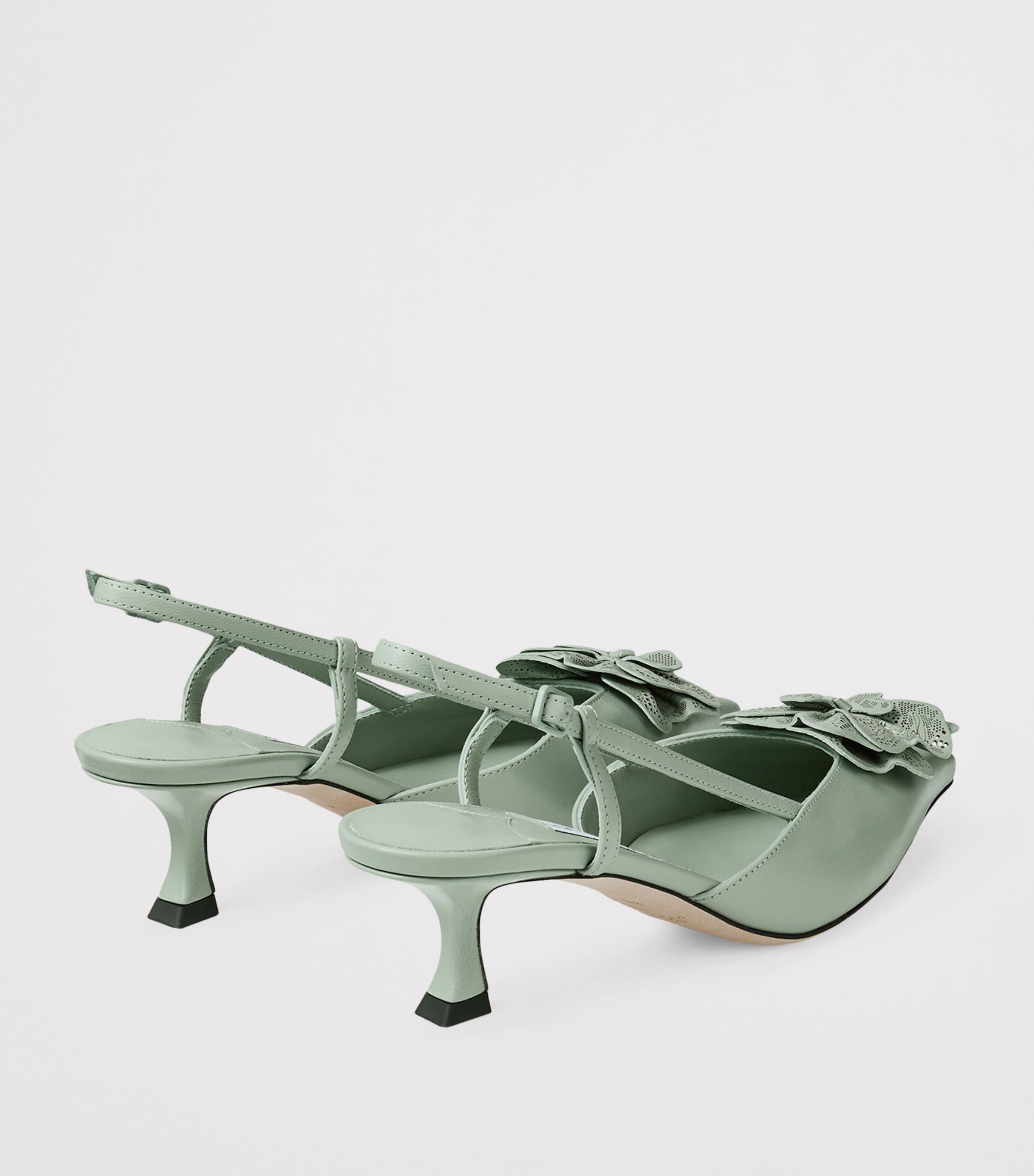 Mimmi 50 Leather Slingback Mules VERDE/VERDE Image 4