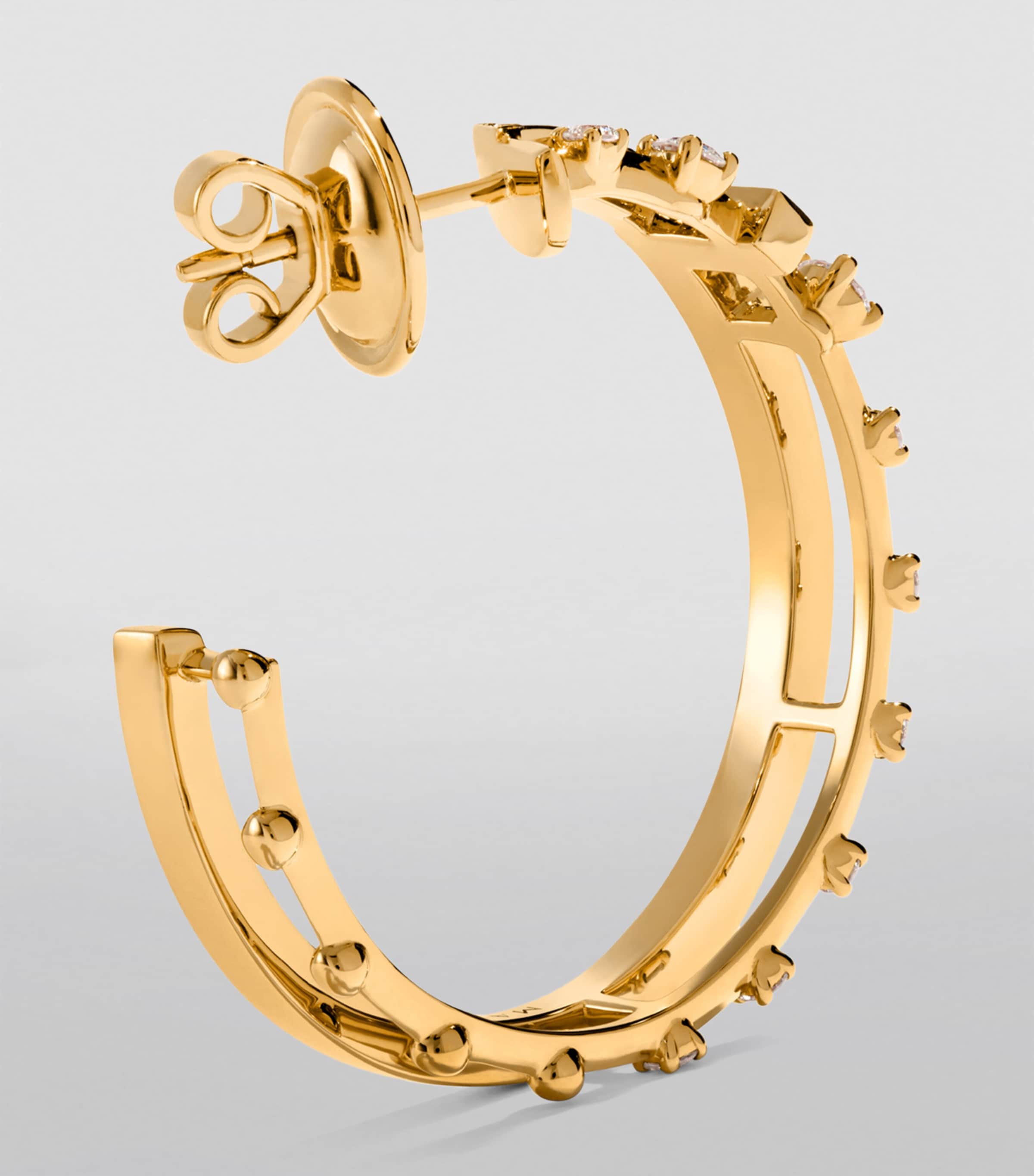 Yellow Gold and Diamond Avenues Hoop Earrings YELLOW GOLD Image 3