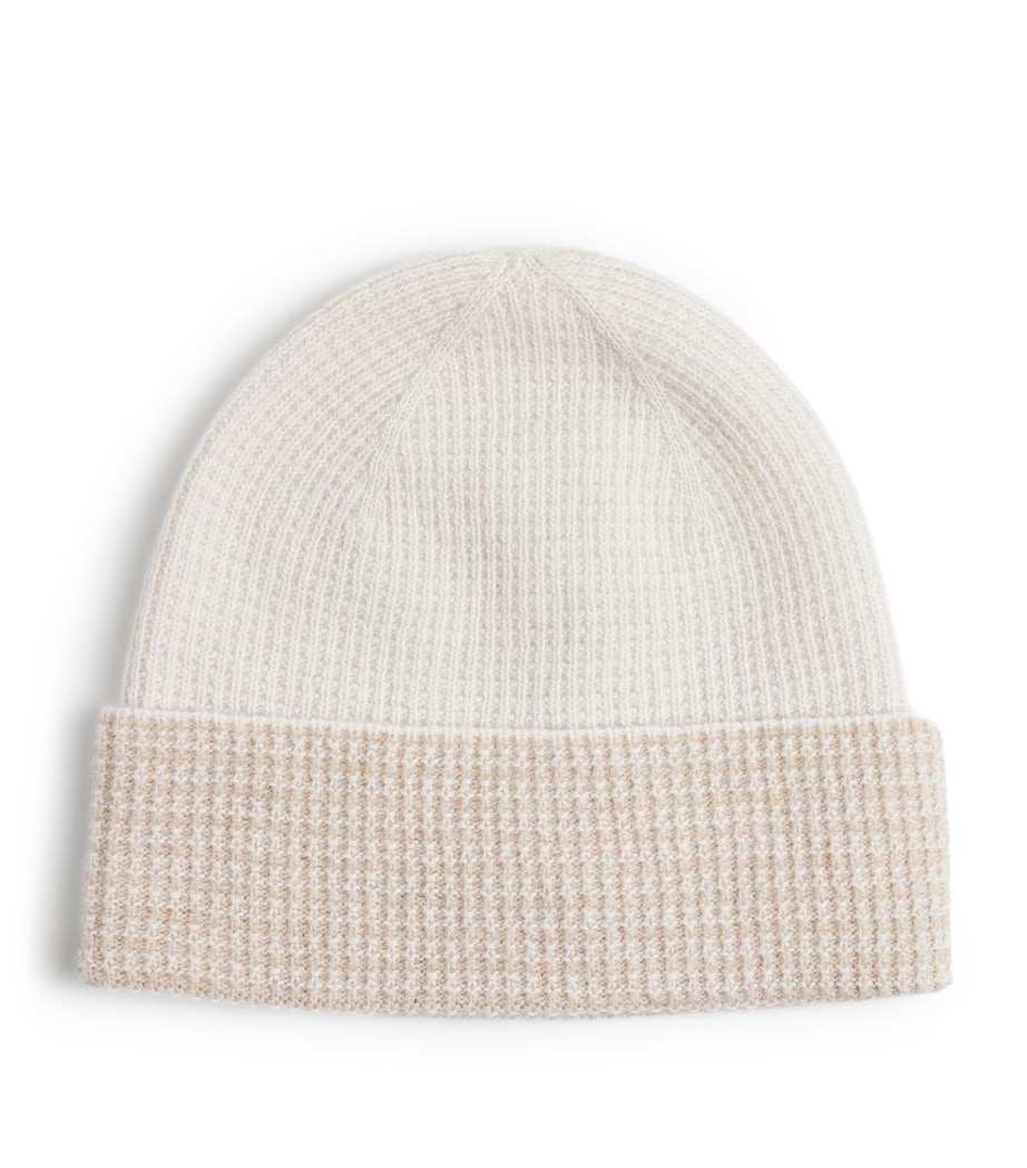 Wool-Cashmere Beanie BIANCO E BEIGE Image 1