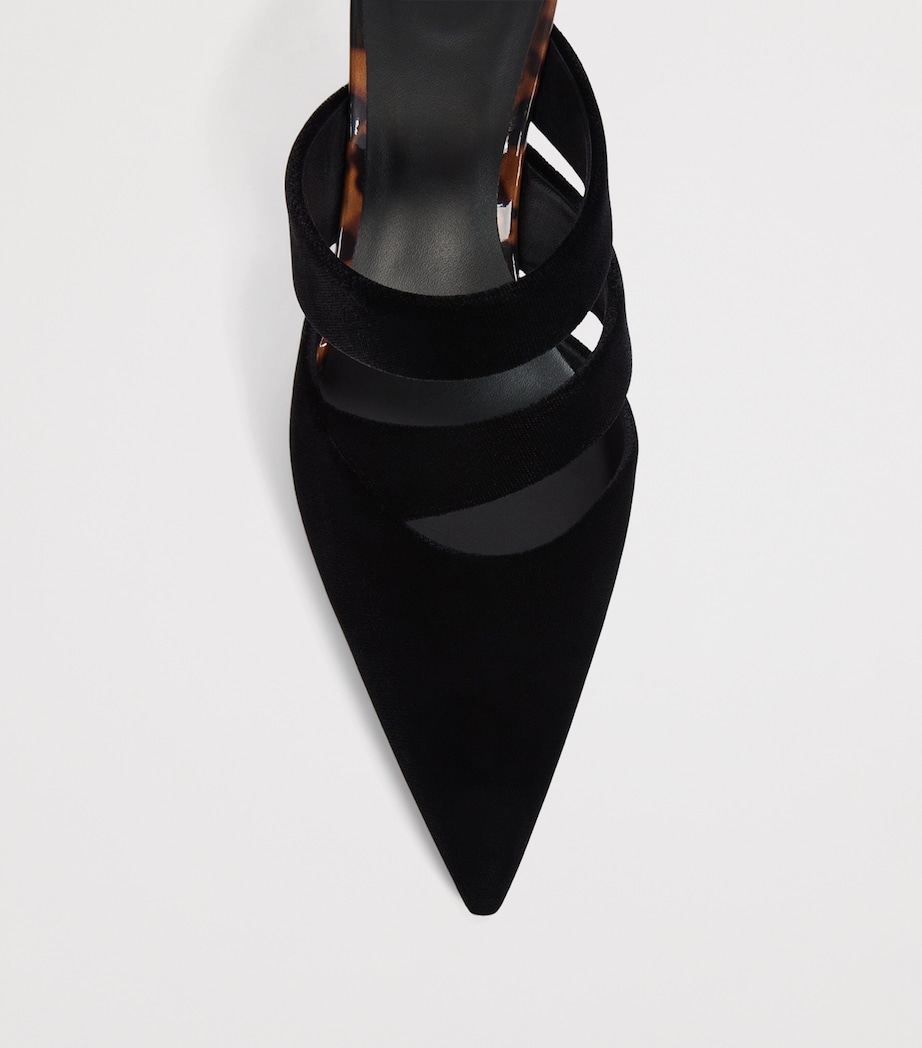 Balmain Leather and Velvet Pumps Eks Noir / Tartaruga Image 6