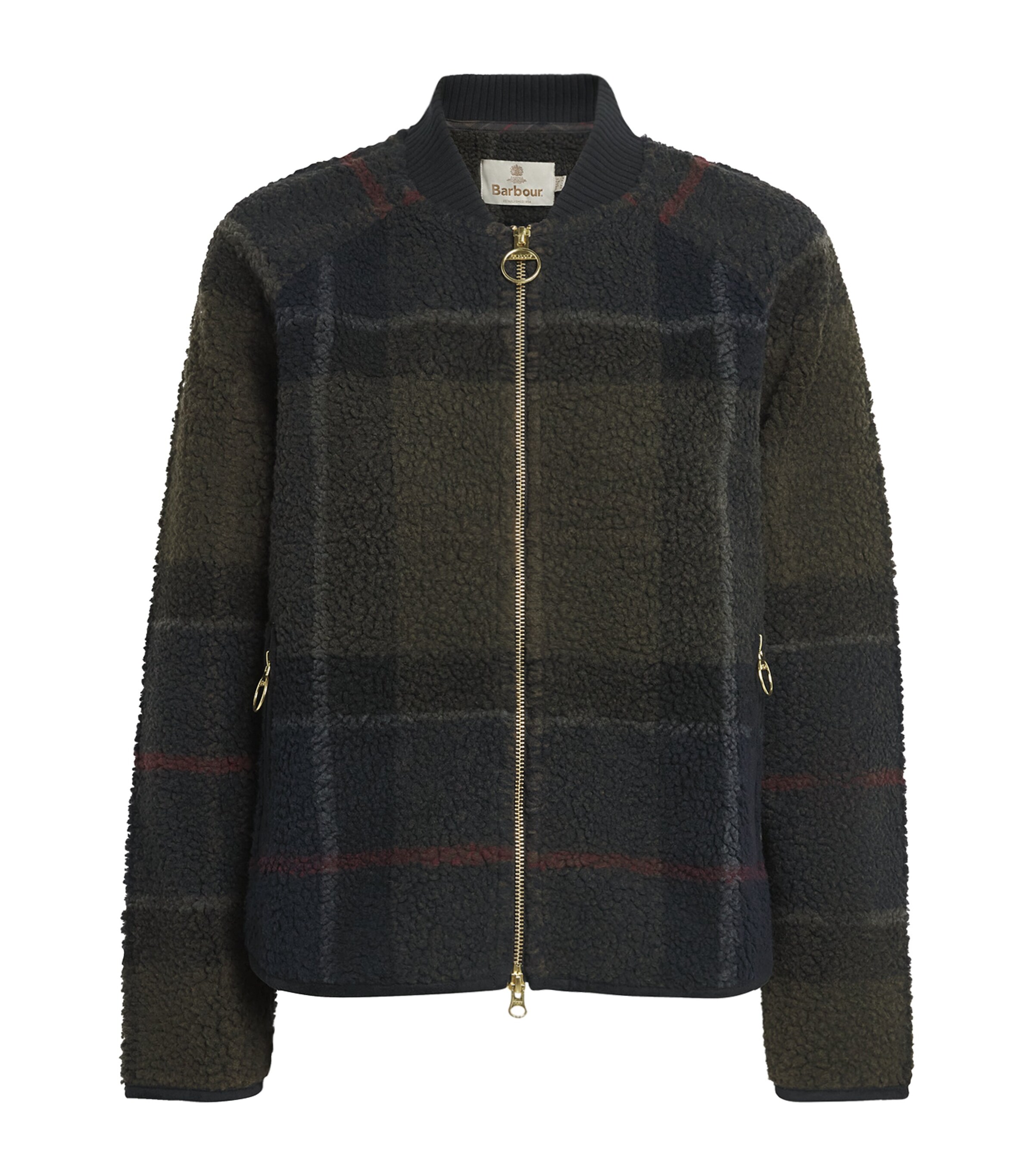 Barbour Womens Fleece Kirklees Jacket Shadow Clasc Tartan Image 1